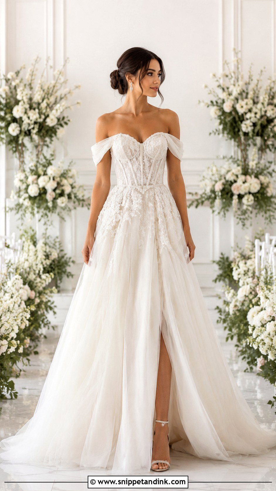 Off Shoulder Corset Bridal Dress - Snippet and Ink - 25 Corset Bridal Dress Ideas
