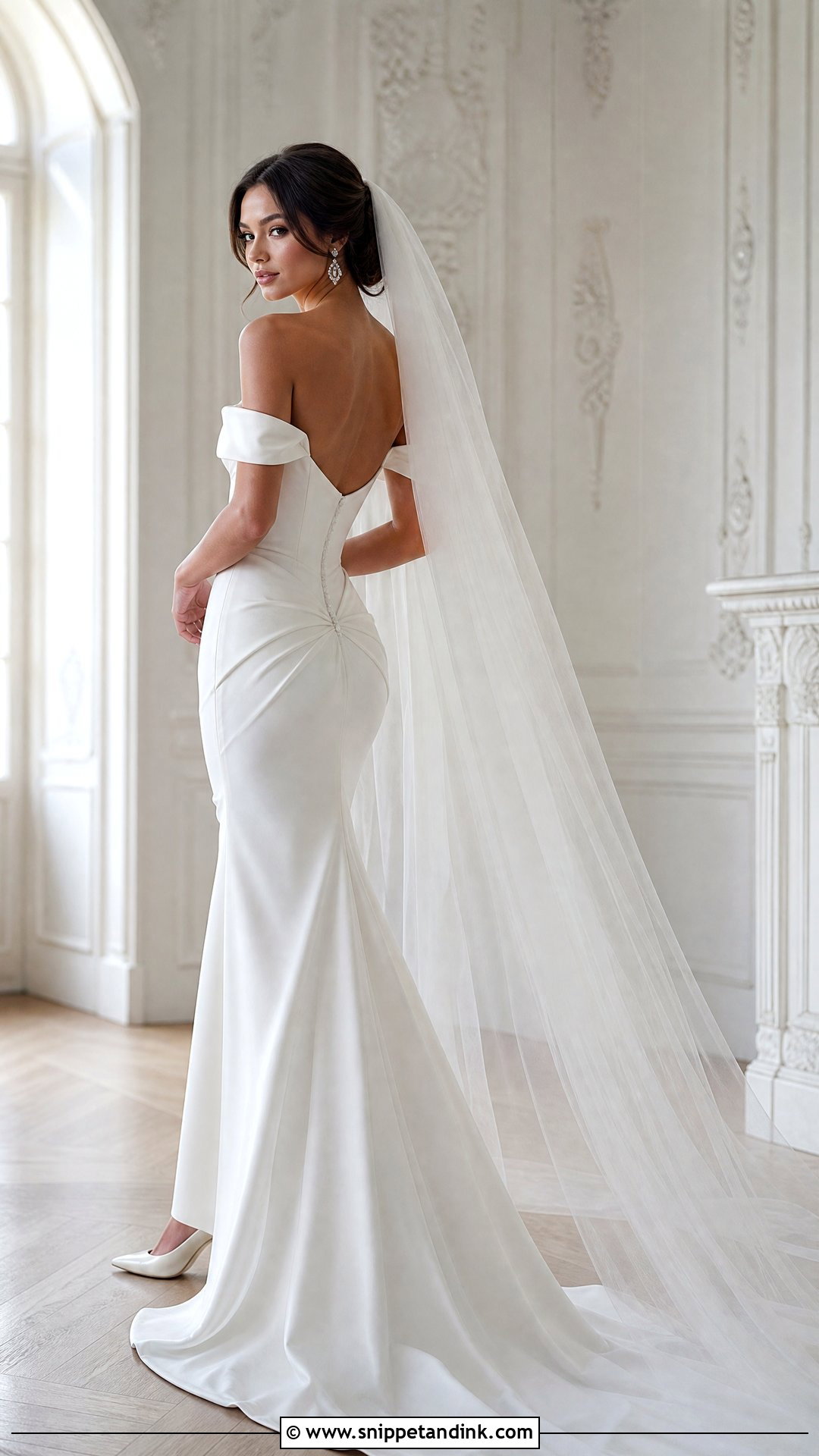 Off Shoulder Corset Open Back Wedding Dress - Snippet and Ink - 20 Tight Wedding Dress Open Backs Ideas