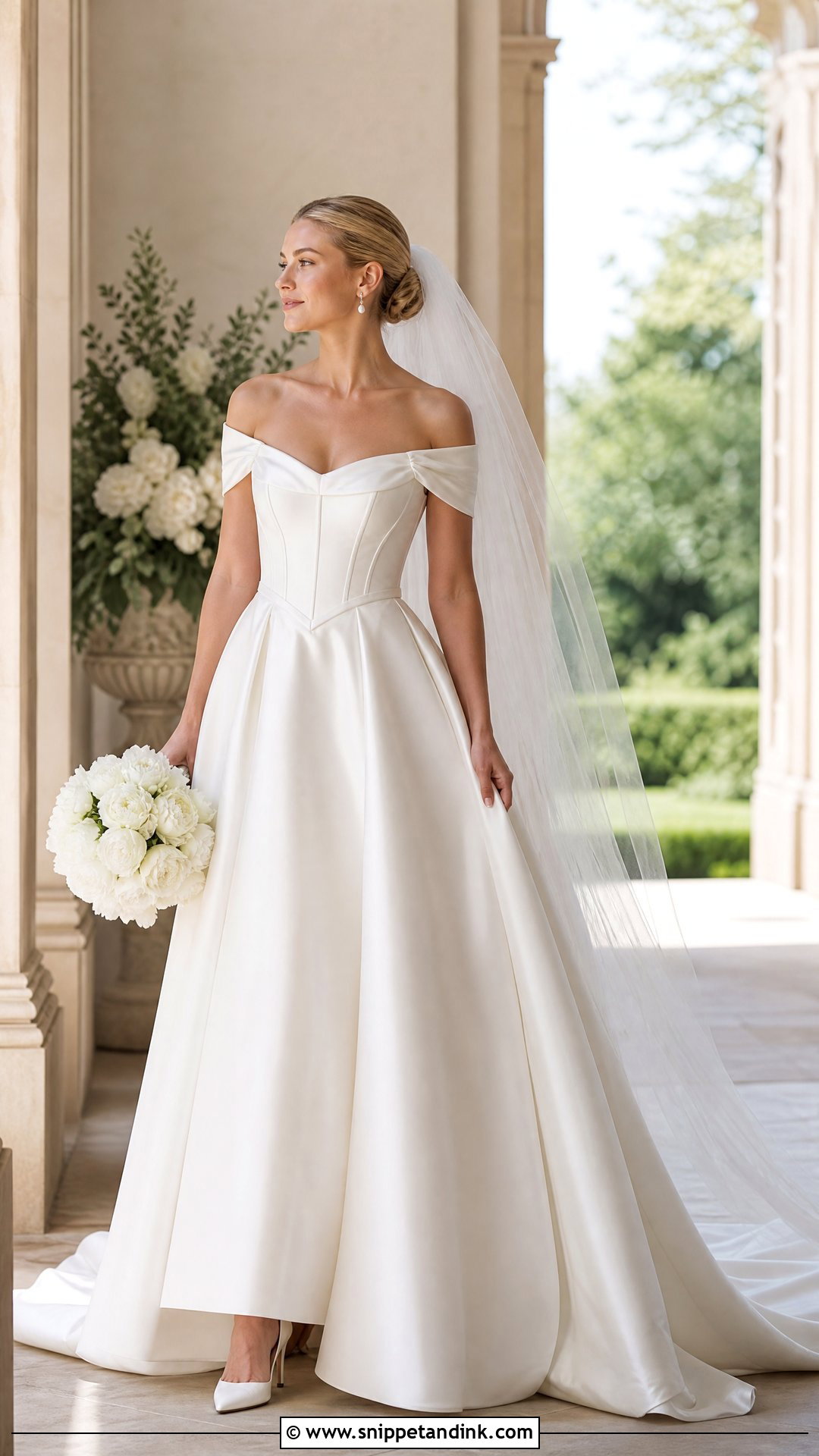 Off Shoulder Corset Top Wedding Dress - Snippet and Ink - 25 Wedding Dress Corset Top Ideas
