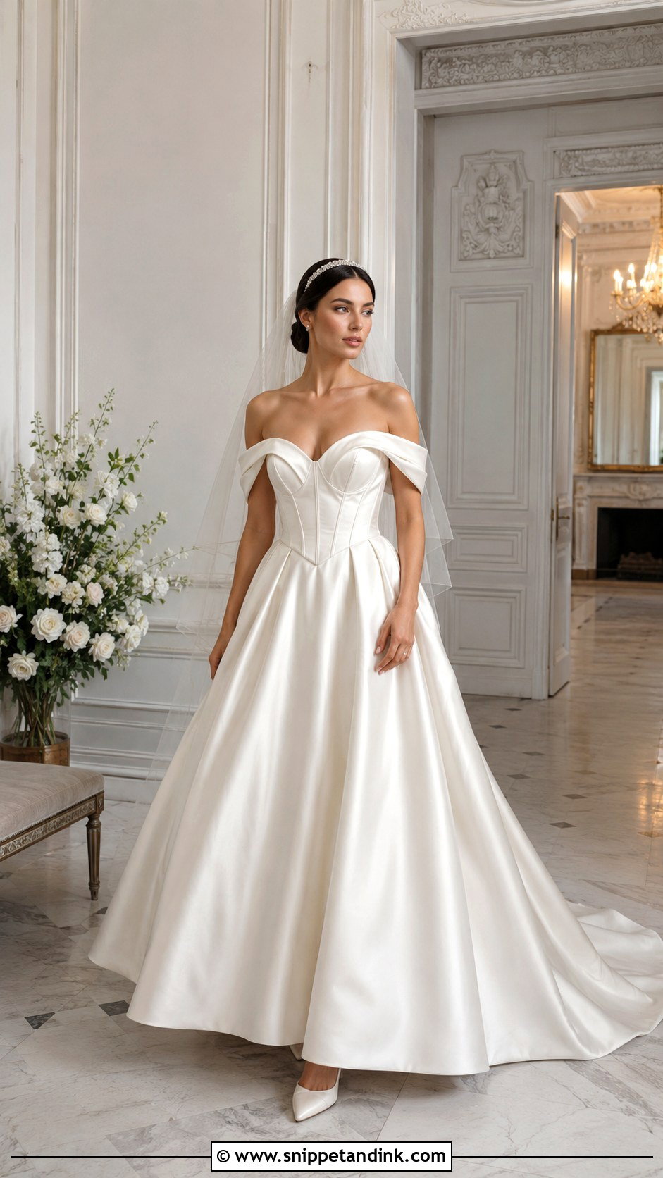 Off Shoulder Corset Wedding Dress - Snippet and Ink - 20 Fairy Tail Wedding Dress Ideas