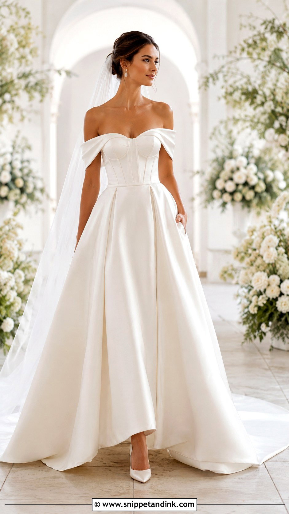 Off Shoulder Corset Wedding Dress - Snippet and Ink - 20 Wedding Dresses with Corset