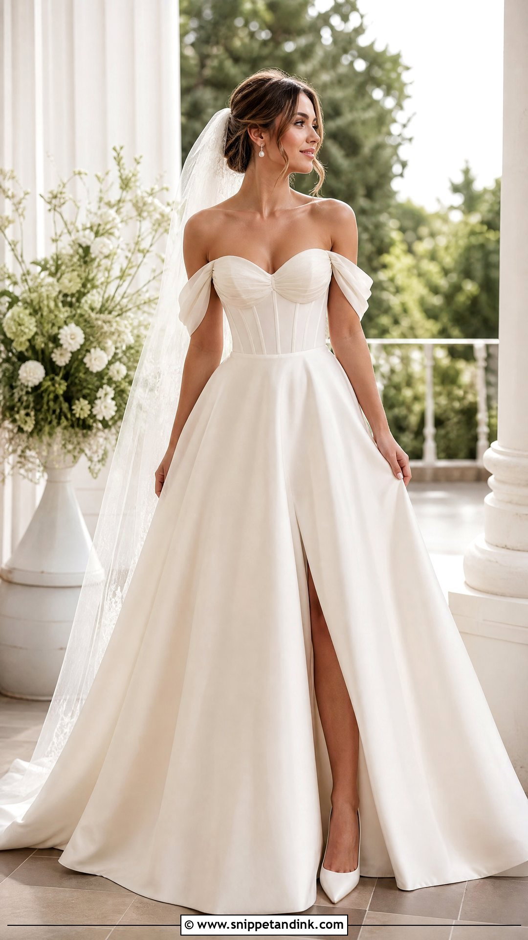 Off Shoulder Corset Wedding Dress - Snippet and Ink - 25 Wedding Corset Ideas
