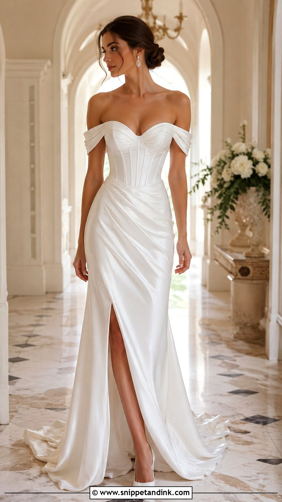Off Shoulder Corset Wedding Gown - Snippet and Ink - 25 Corset Wedding Gown Ideas