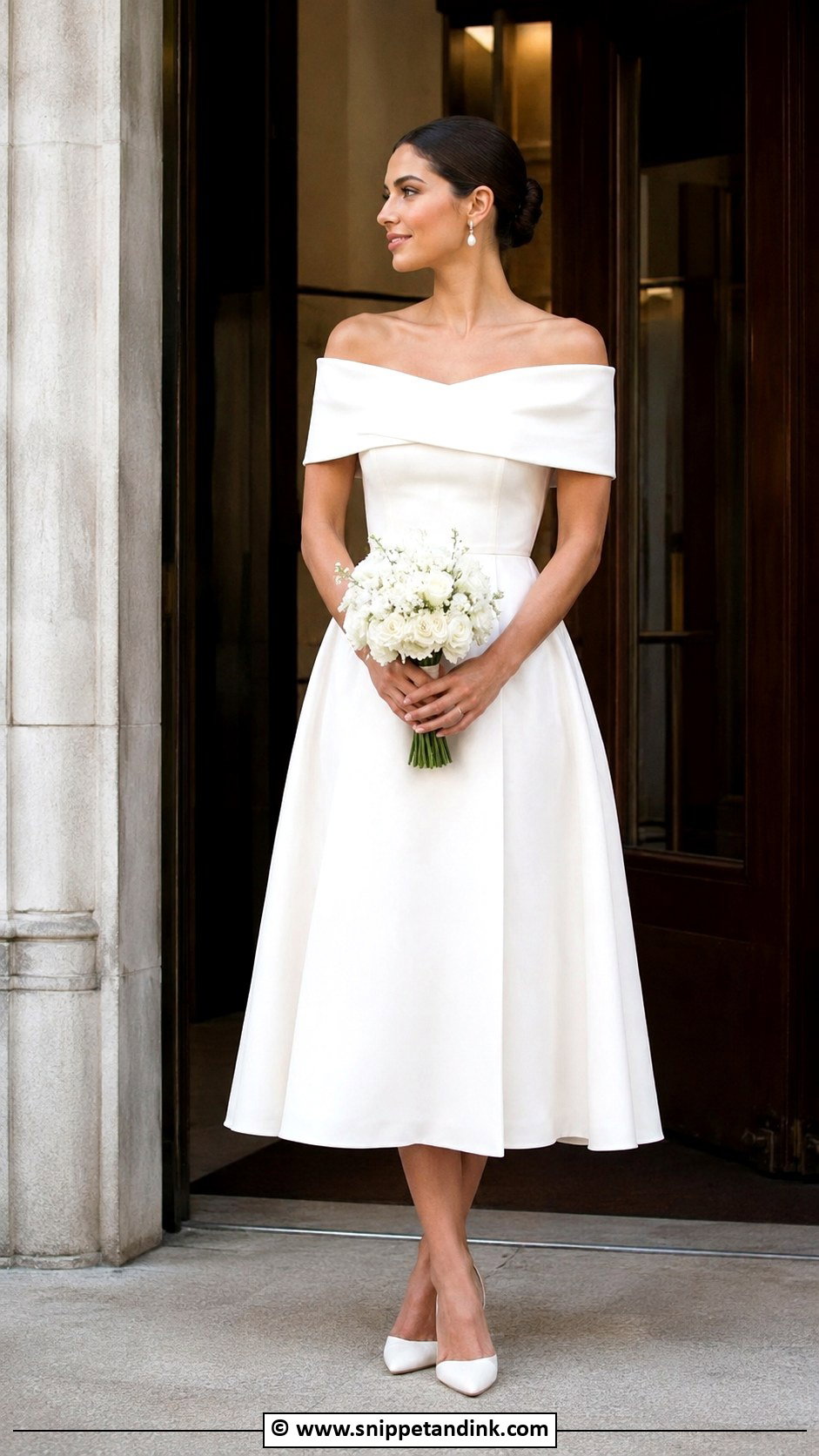 Off Shoulder Court Wedding Dress - Snippet and Ink - 30 Court Wedding Dress Ideas