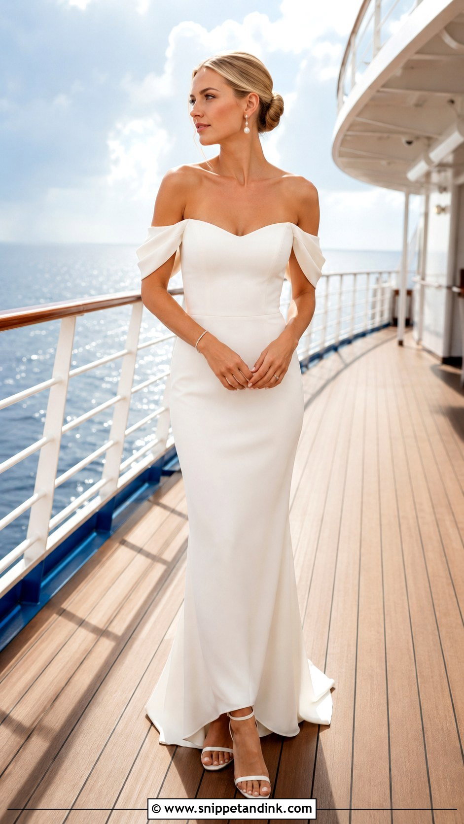 Off Shoulder Cruise Wedding Dress - Snippet and Ink - 20 Cruise Wedding Dress Ideas