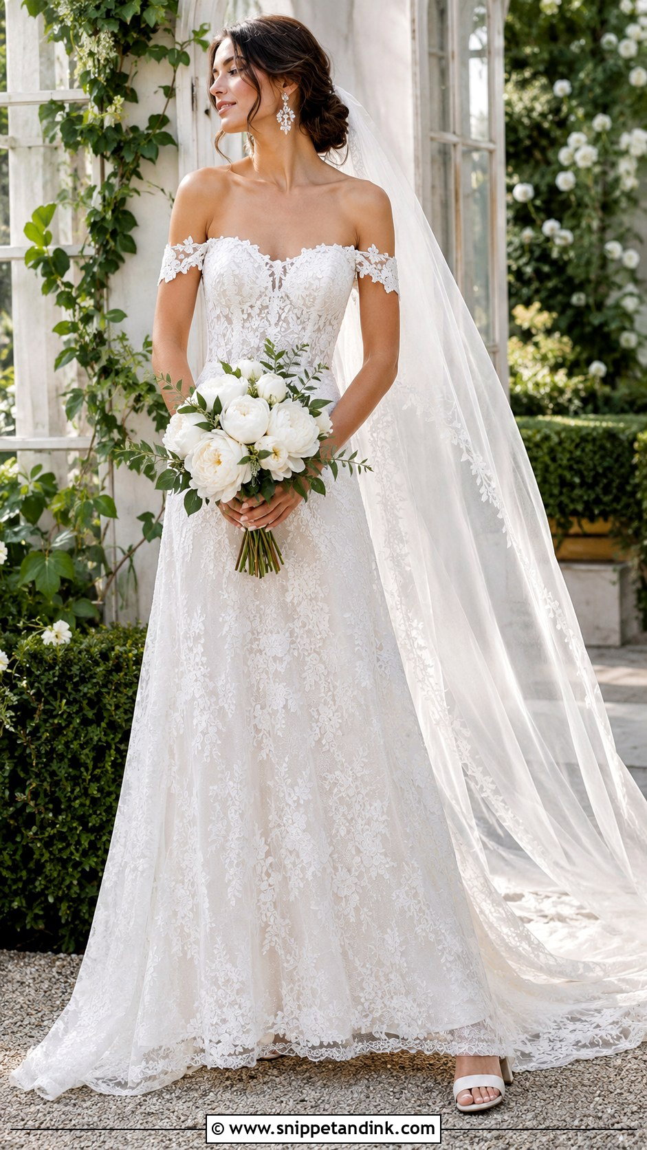 Off Shoulder Dentelle Wedding Dress - Snippet and Ink - 20 Dentelle Wedding Dress Ideas