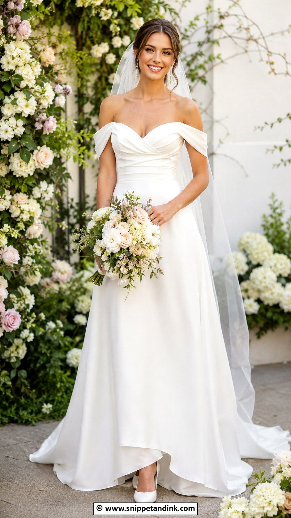 Off Shoulder Designer Wedding Dress - Snippet and Ink - 30 Designer Wedding Dresses
