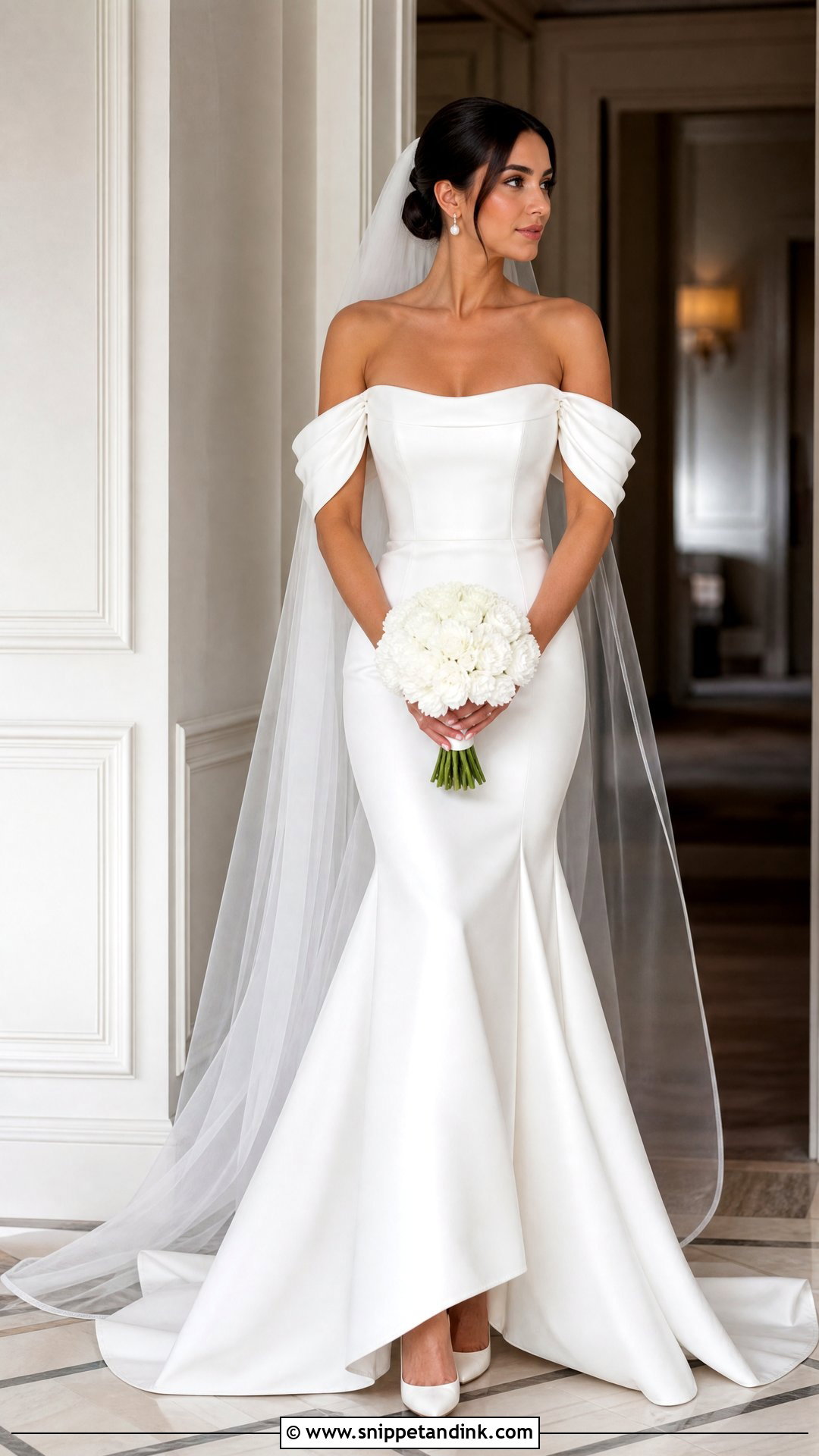Off Shoulder Detachable Sleeve Wedding Dress - Snippet and Ink - 20 Off Shoulder Sleeve Wedding Dress Ideas
