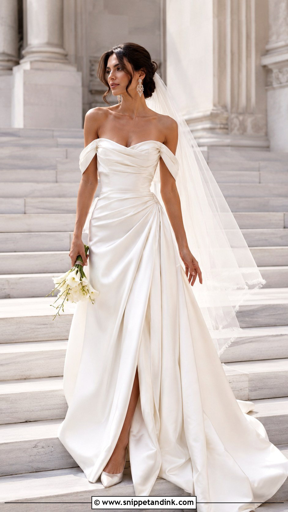 Off Shoulder Draped Couture Wedding Dress - Snippet and Ink - 20 Couture Wedding Dresses