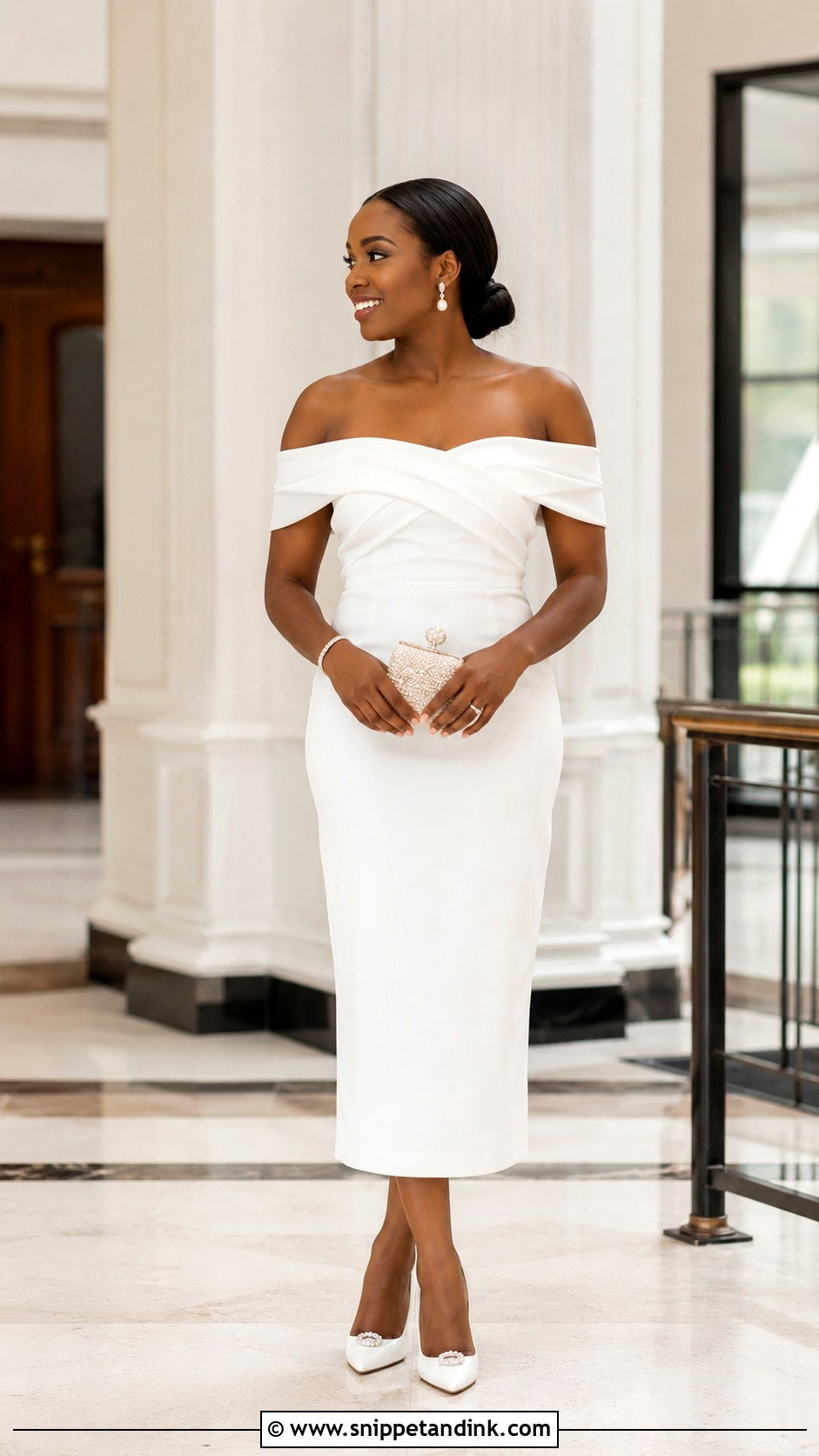 Off Shoulder Dress Court Wedding Outfit - Snippet and Ink - 25 Court Wedding Outfit the Bride Nigeria Ideas