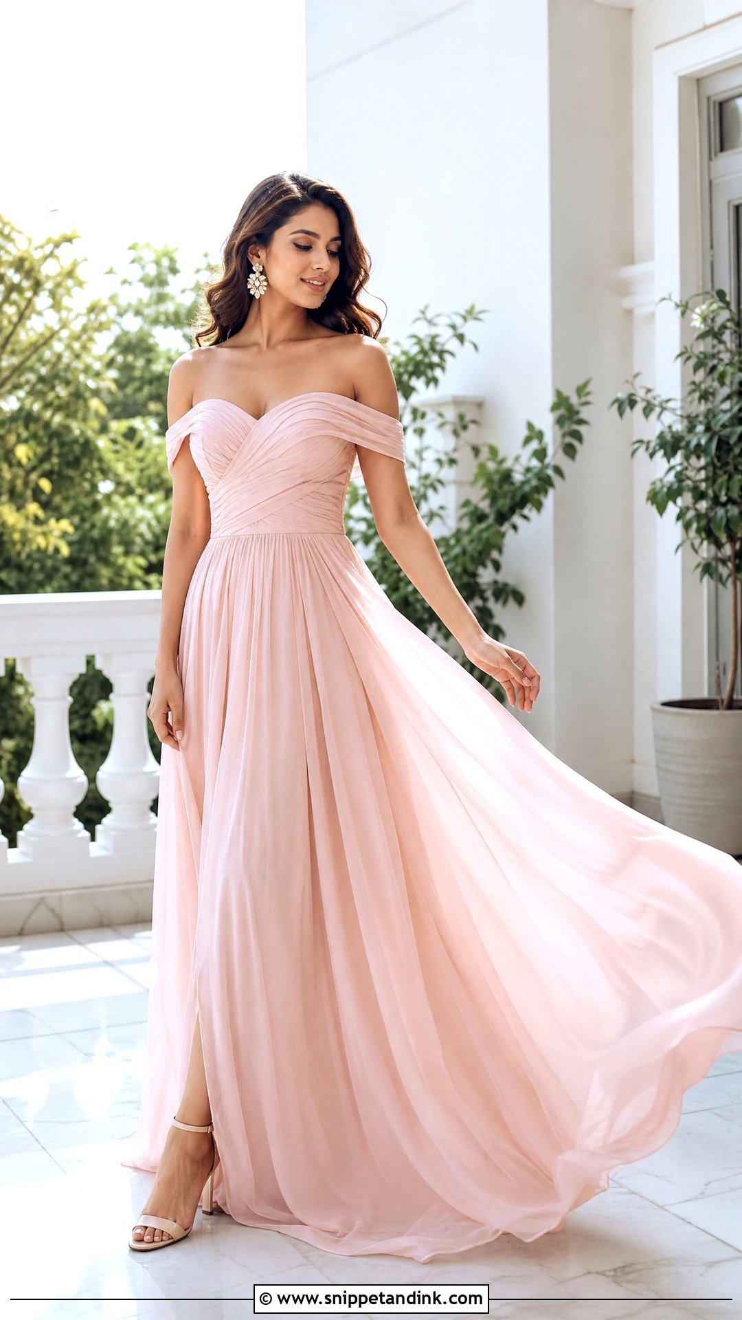 Off Shoulder Dress For Pre Wedding Shoot - Snippet and Ink - 25 Dresses for Pre Wedding Shoot