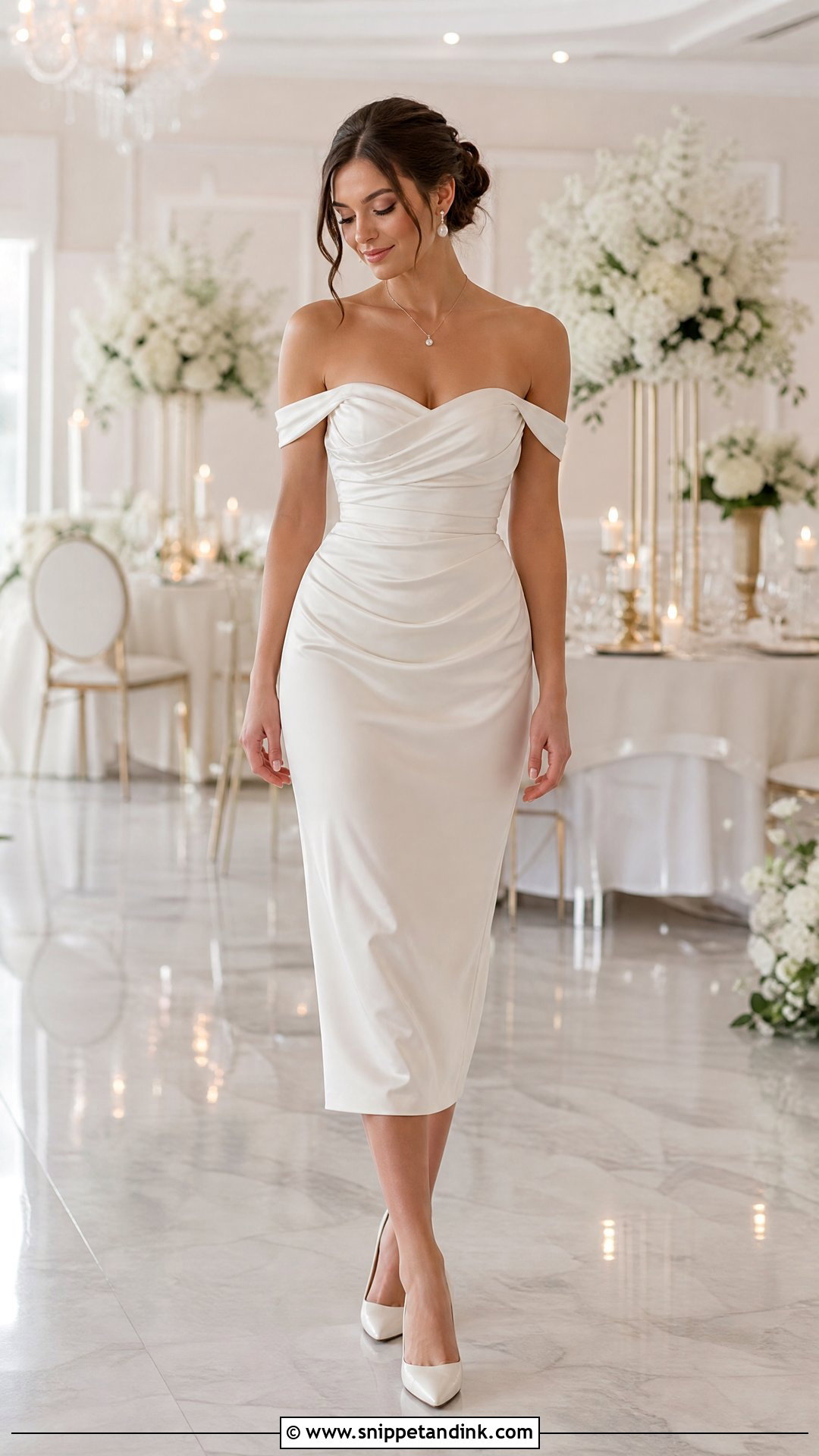 Off Shoulder Dress Wedding Night Outfit - Snippet and Ink - 25 Wedding Night Outfit Brides Ideas
