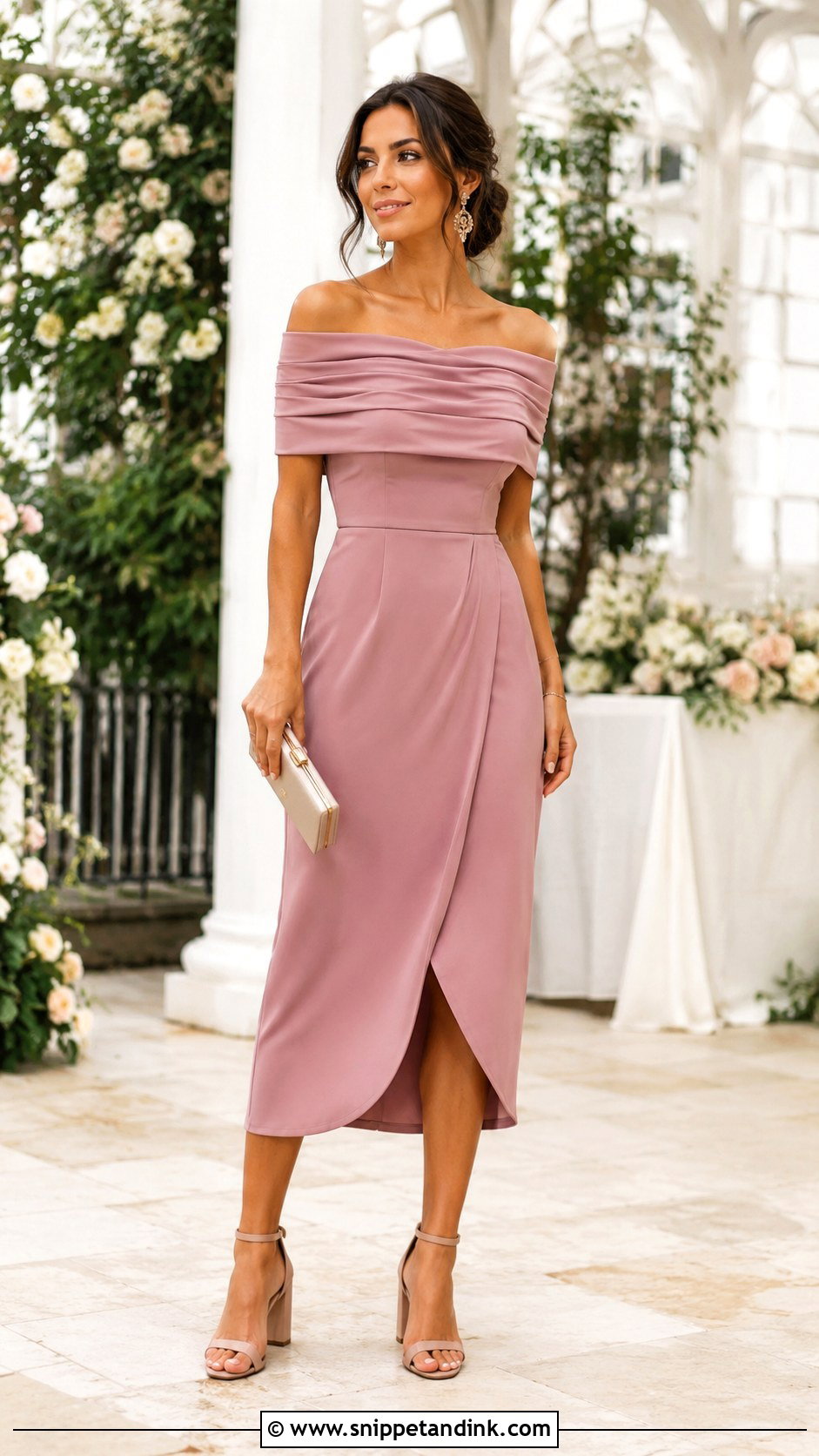 Off Shoulder Dress Wedding Outfit - Snippet and Ink - 25 Simple Wedding Outfit Ideas