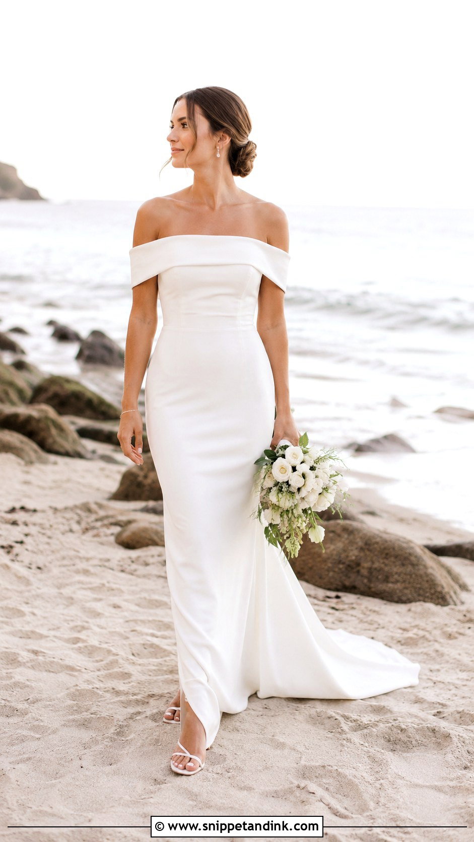 Off Shoulder Elopement Dress - Snippet and Ink - 30 Simple Elopement Dress Ideas