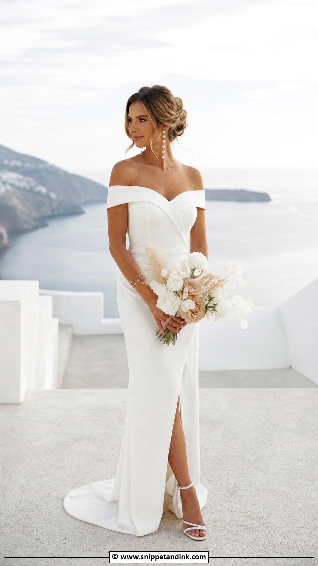 Off Shoulder Elopement Dress - Snippet and Ink - 35 Elopement Dress Ideas