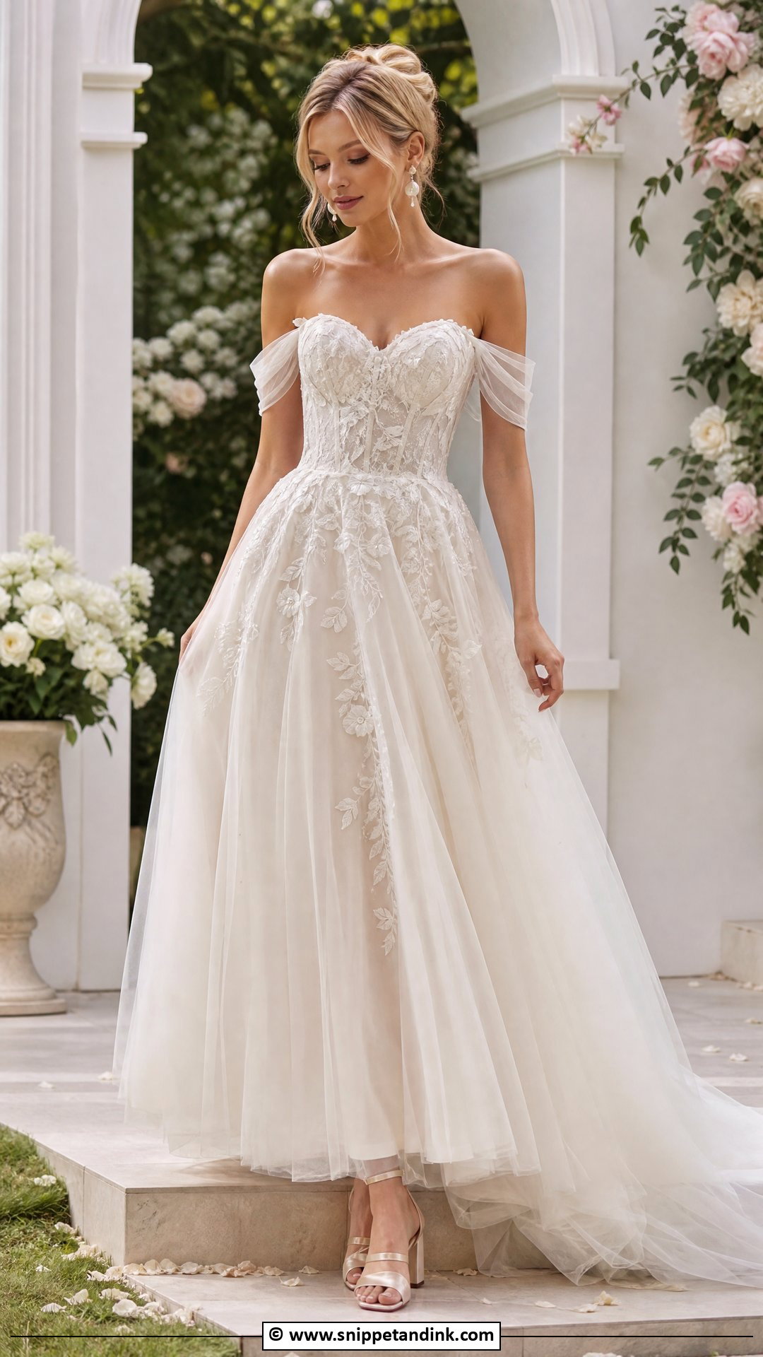 Off Shoulder Fairy Wedding Dress - Snippet and Ink - 35 Fairy Wedding Dress Ideas