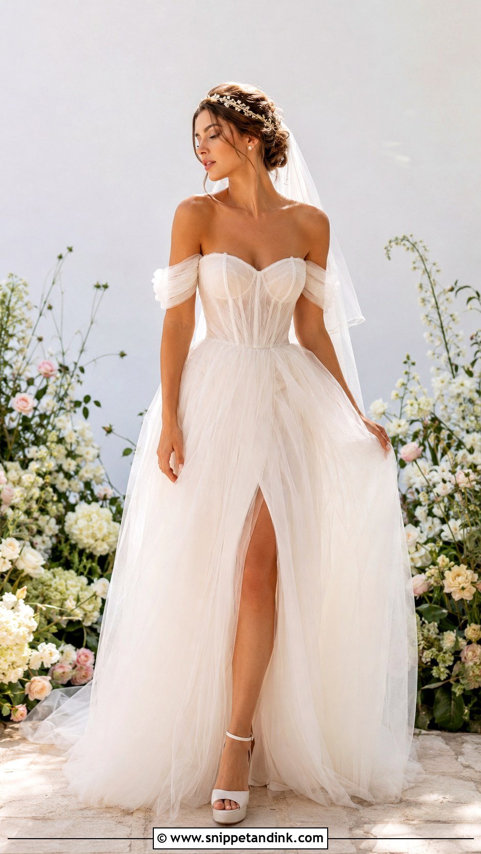 Off Shoulder Fairy Wedding Dress - Snippet and Ink - 20 Fairy Wedding Dresses