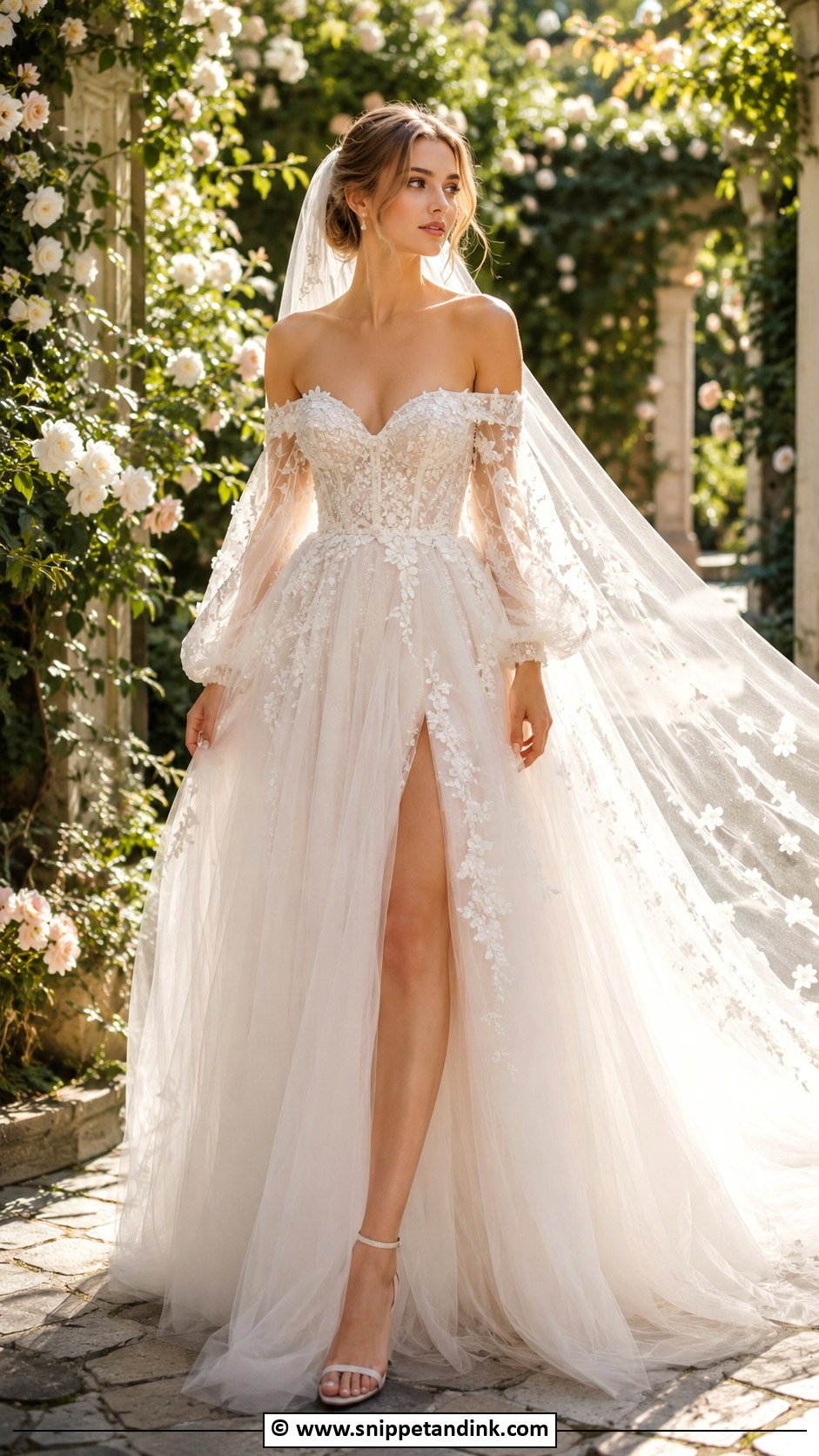 Off Shoulder Fairy Wedding Dress - Snippet and Ink - 30 Mystical Wedding Dress Ideas