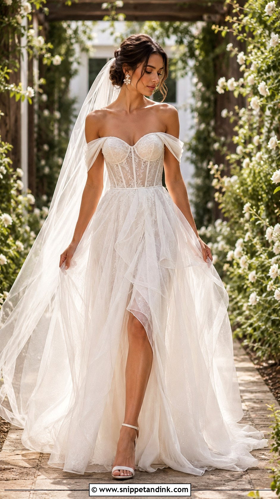 Off Shoulder Fairy Wedding Gown - Snippet and Ink - 20 Fairy Wedding Gown Ideas