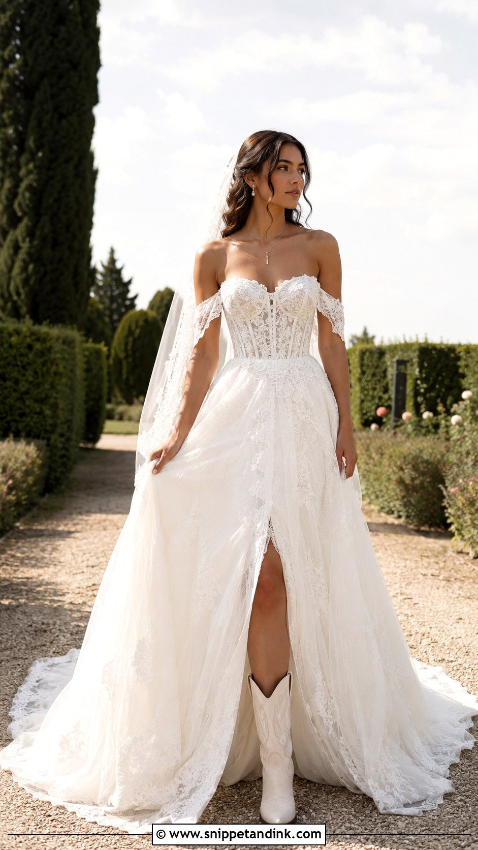 Off Shoulder Festival Wedding Dress - Snippet and Ink - 20 Festival Wedding Dress Ideas