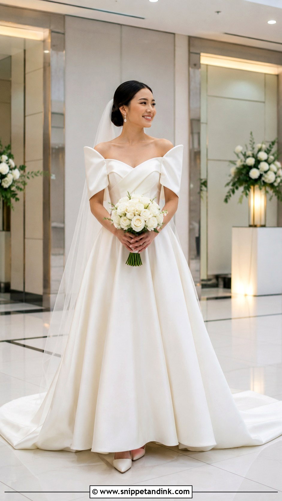 Off Shoulder Filipiniana Wedding Gown - Snippet and Ink - 20 Modern Filipiniana Wedding Gown Ideas