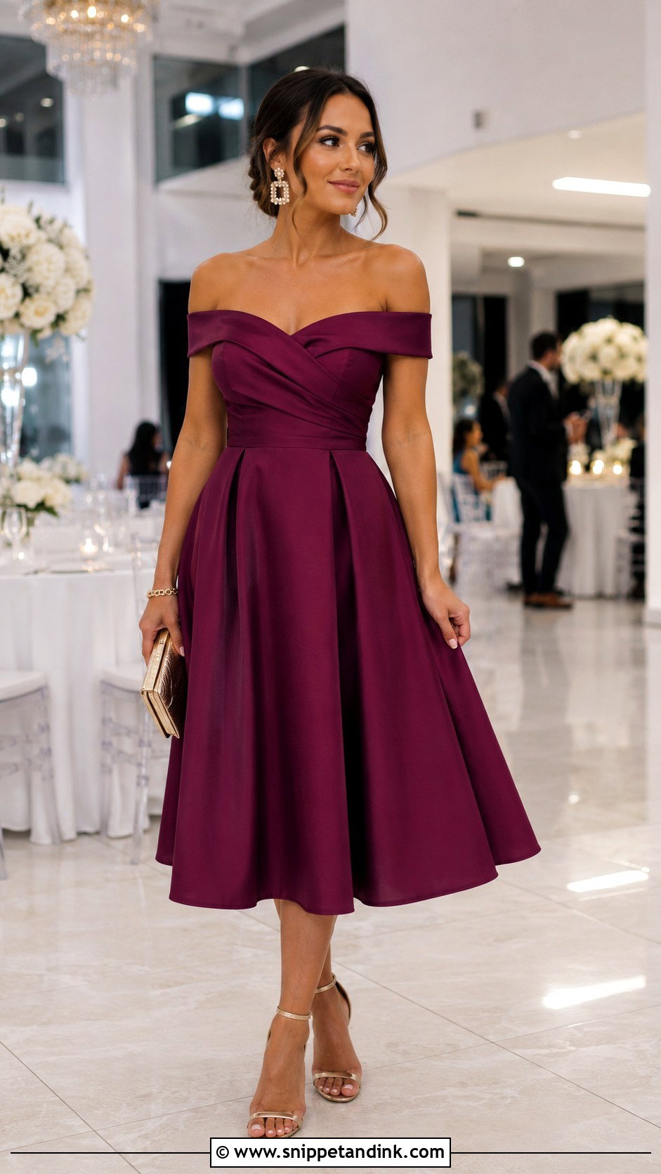 Off Shoulder Frock For Wedding Guest - Snippet and Ink - 25 Party Frocks for Women Wedding Ideas