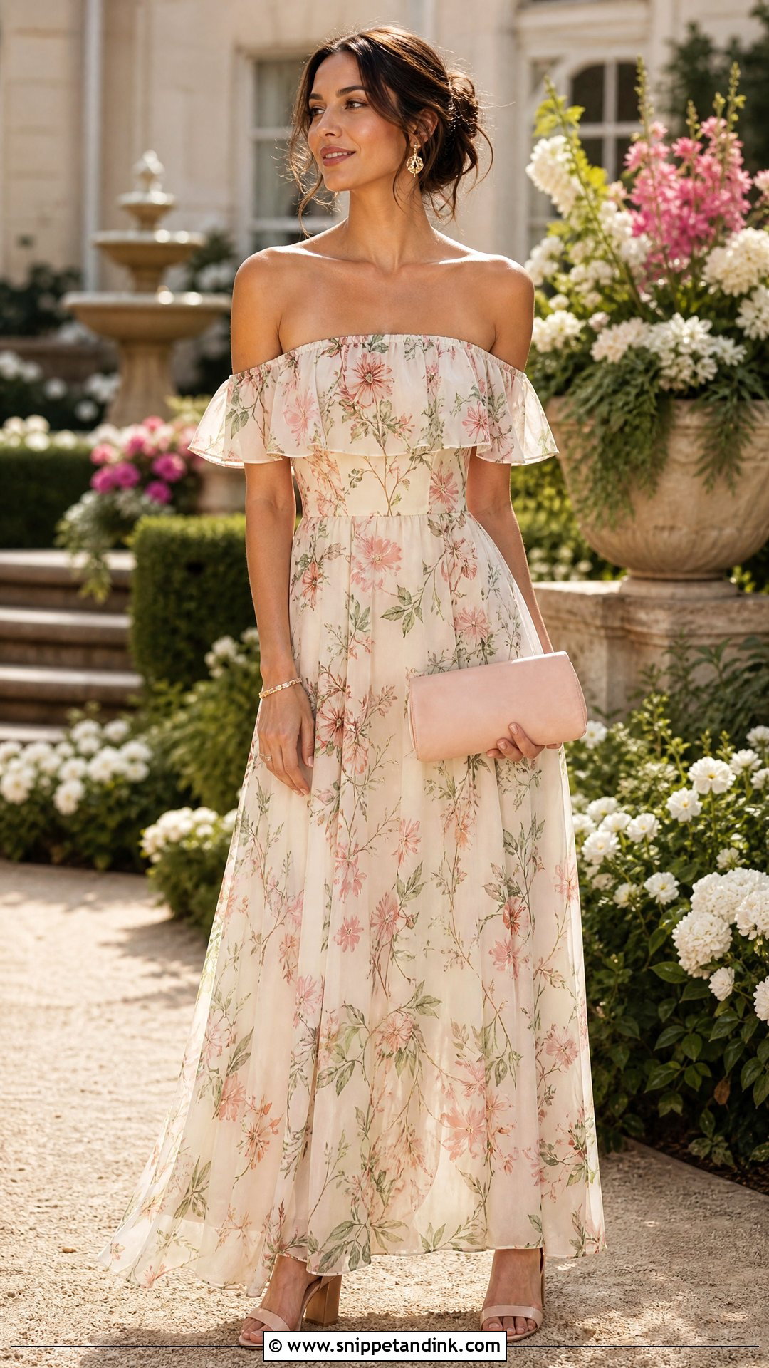 Off Shoulder Garden Party Wedding Dress - Snippet and Ink - 25 Garden Party Wedding Dress Ideas
