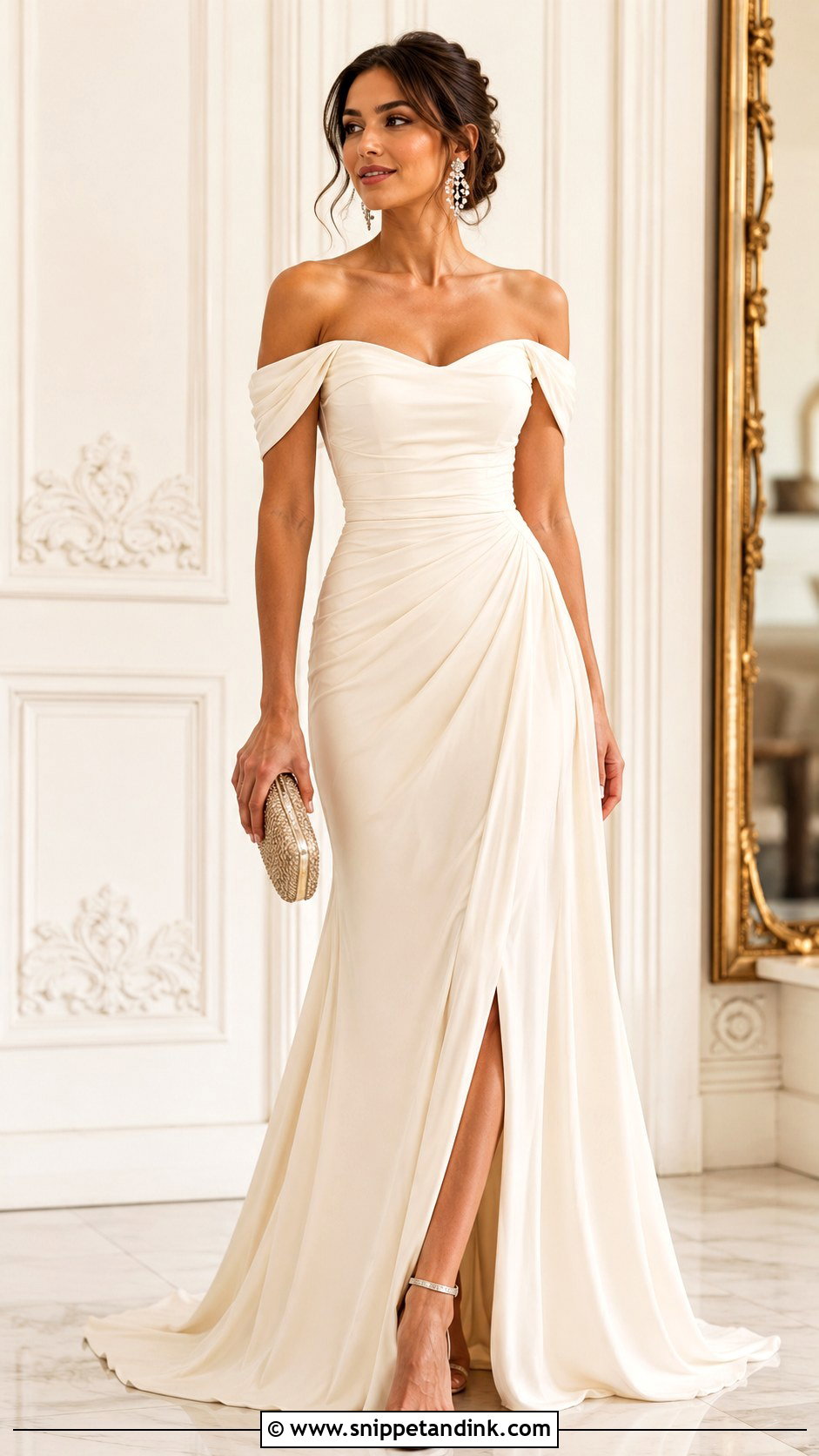 Off Shoulder Gown Design - Snippet and Ink - 25 Gowns Designs