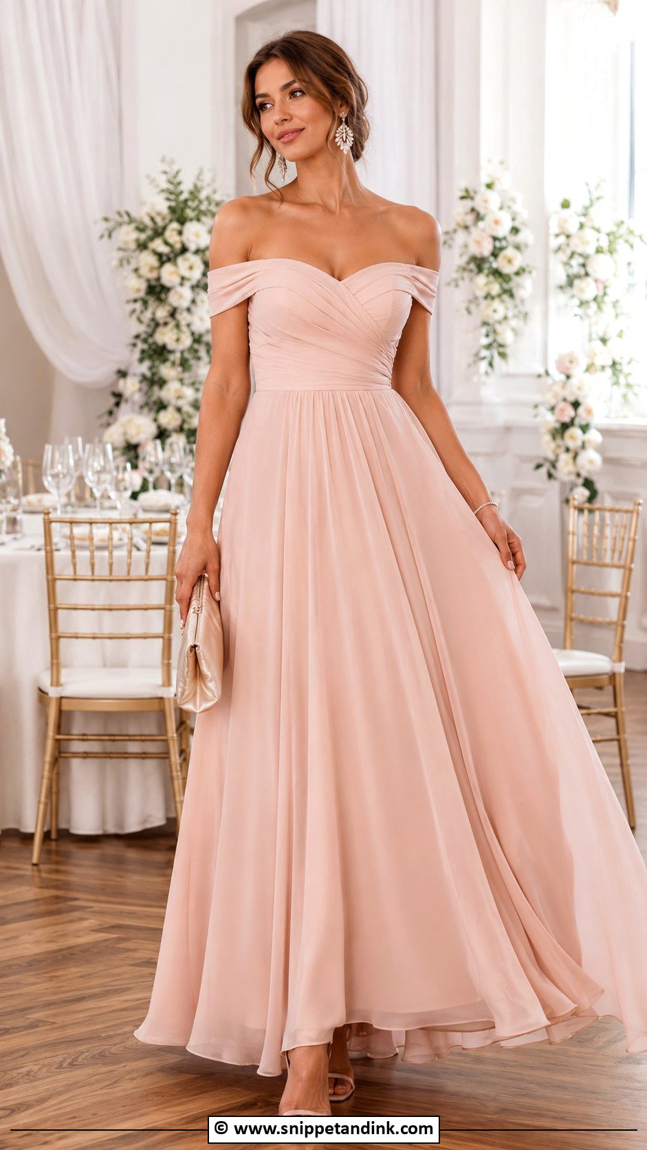 Off Shoulder Gown Design - Snippet and Ink - 35 Trending Gown Designs