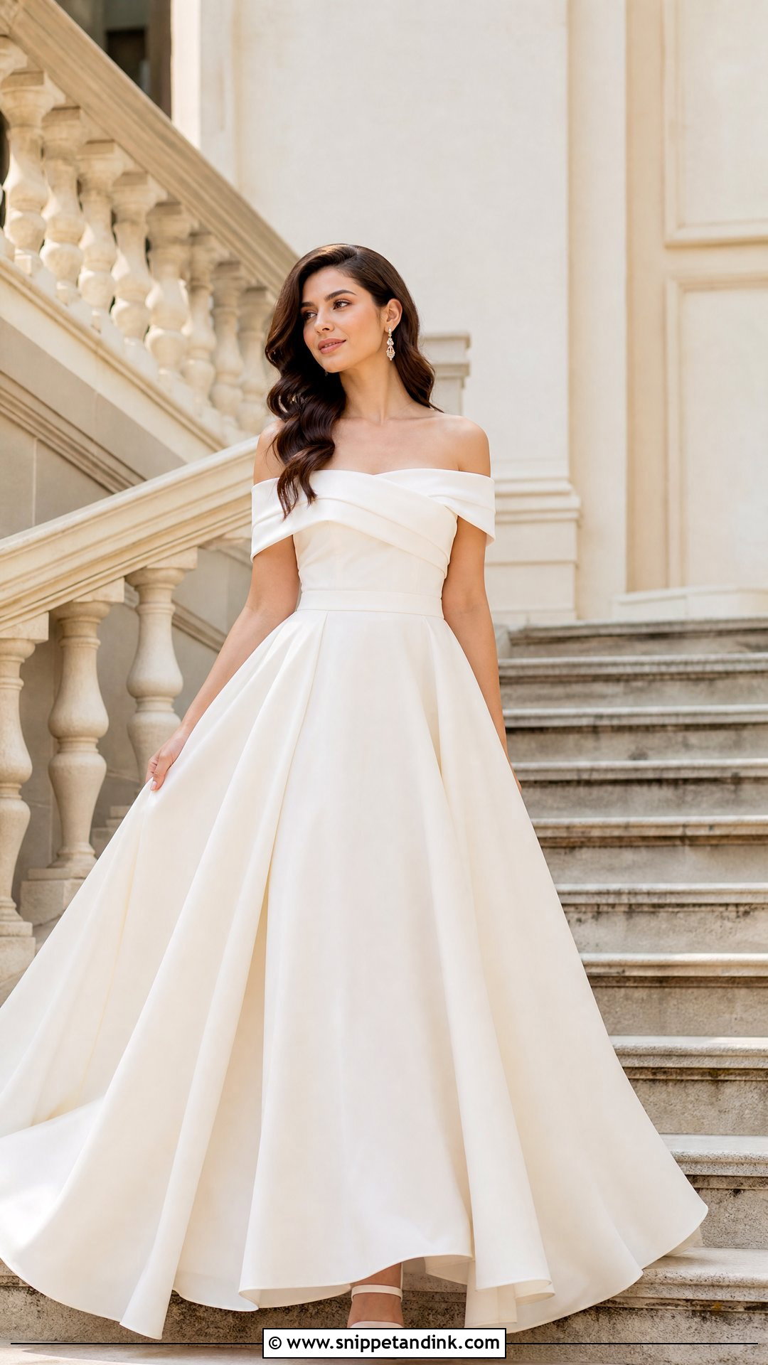 Off Shoulder Gown Prewedding Dress - Snippet and Ink - 25 Prewedding Dress Ideas