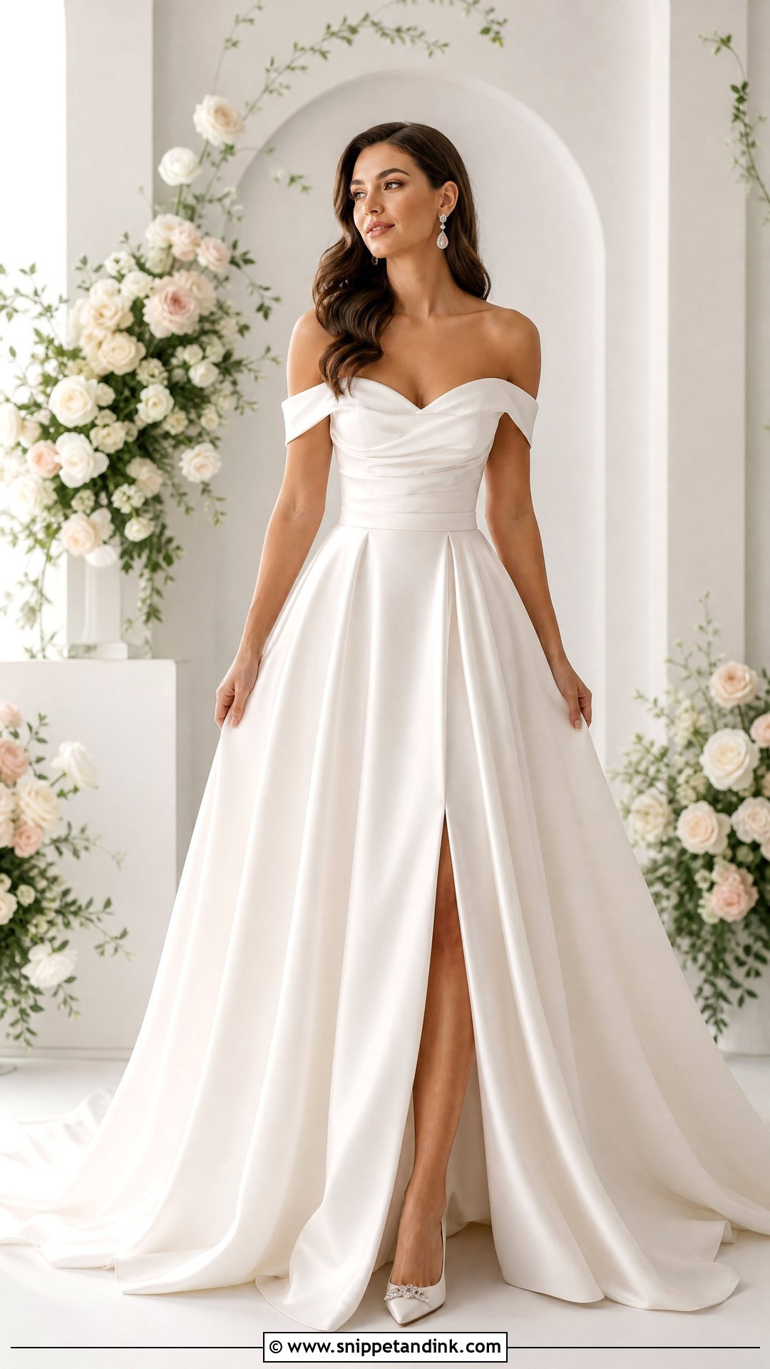Off Shoulder Gown Wedding Dress - Snippet and Ink - 25 Gown Wedding Dress Ideas