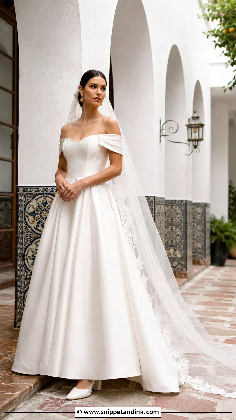 Off Shoulder Hacienda Wedding Dress - Snippet and Ink - 20 Hacienda Wedding Dress Ideas