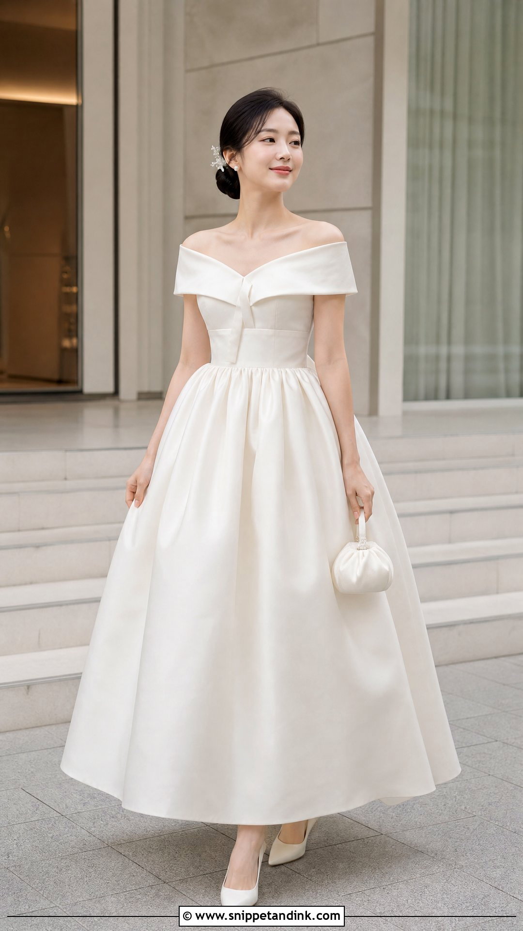 Off Shoulder Hanbok Wedding Dress - Snippet and Ink - 25 Elegant Korean Wedding Dress Ideas