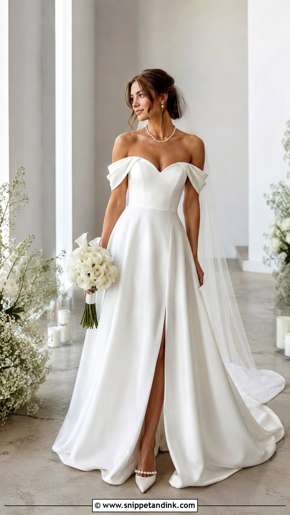 Off Shoulder Heart Shaped Wedding Dress - Snippet and Ink - 20 Heart Shaped Wedding Dress Ideas