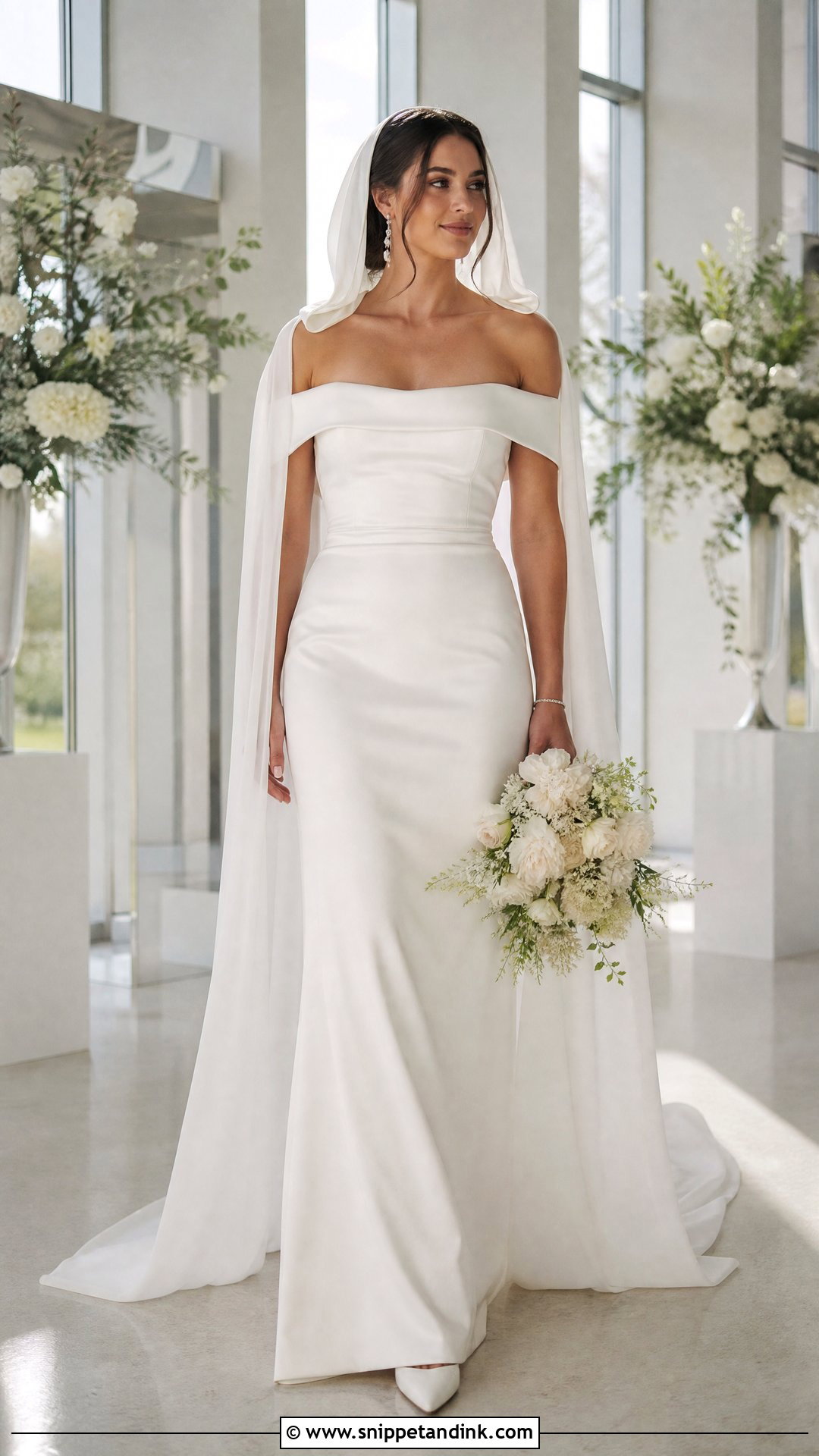 Off Shoulder Hooded Wedding Dress - Snippet and Ink - 20 Hooded Wedding Dress Ideas