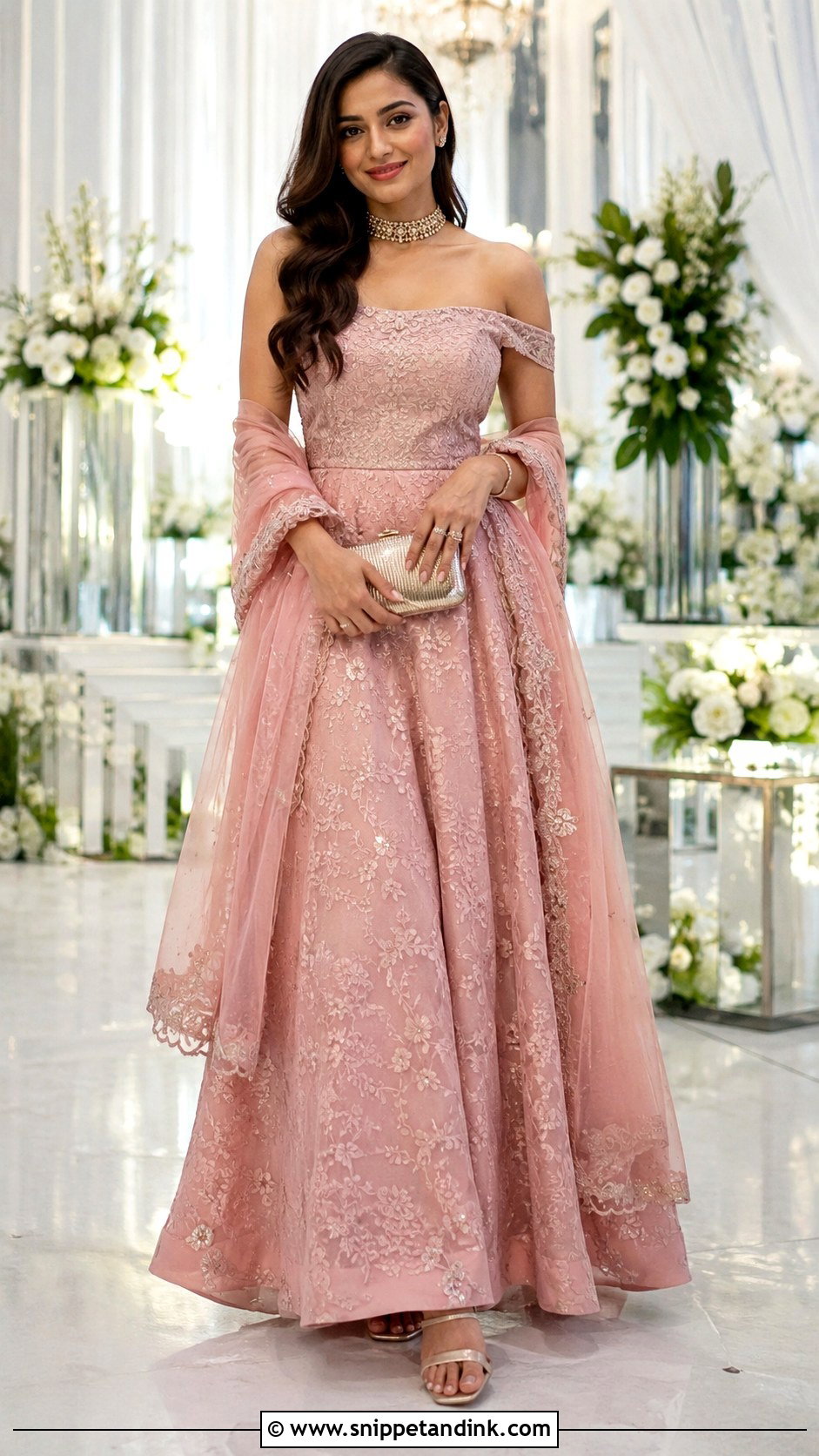 Off Shoulder Indian Wedding Gown - Snippet and Ink - 20 Indian Wedding Gown Ideas