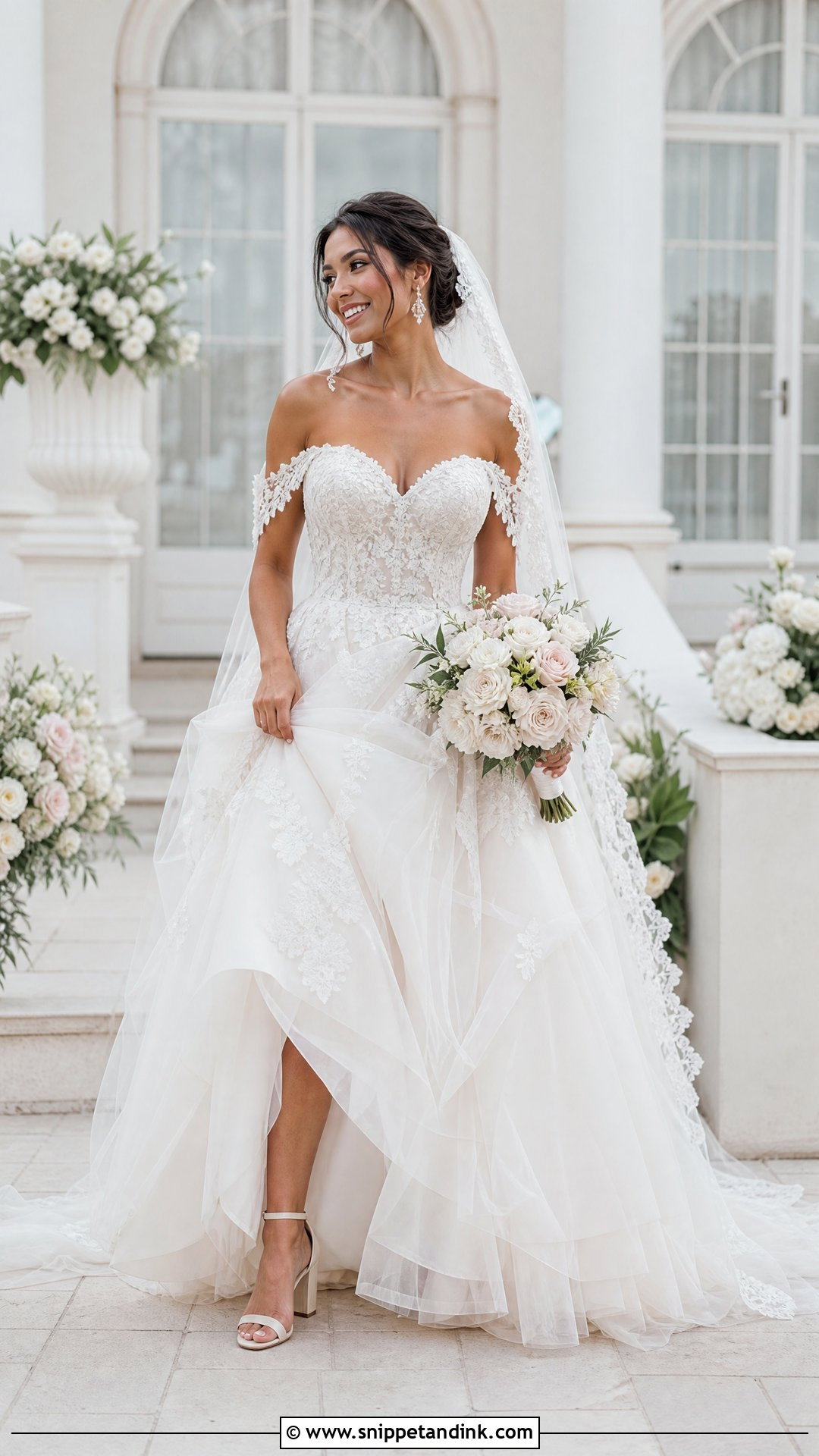 Off Shoulder Lace Princess Ball Gown - Snippet and Ink - 20 Wedding Ball Gown Princess Ideas