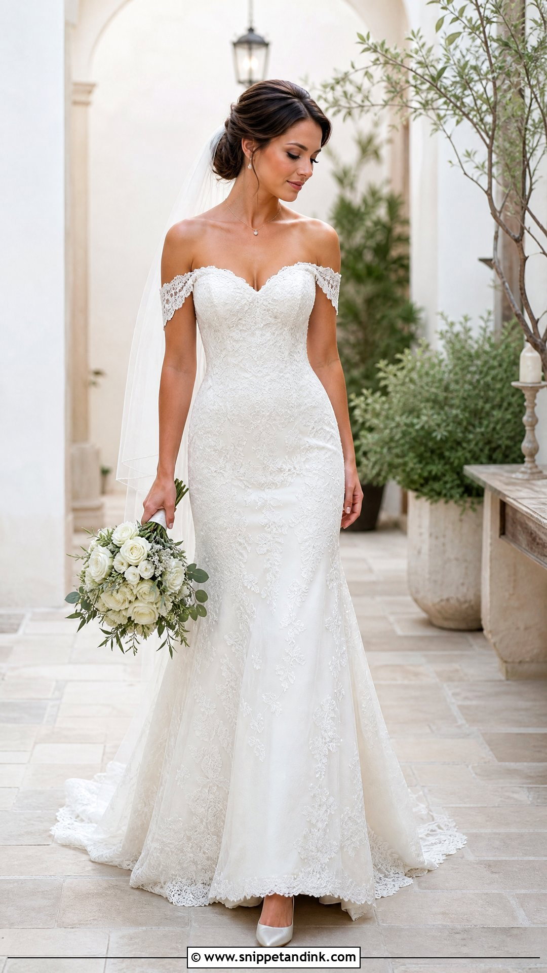 Off Shoulder Lace Wedding Dress - Snippet and Ink - 20 Unique Lace Wedding Dress Ideas