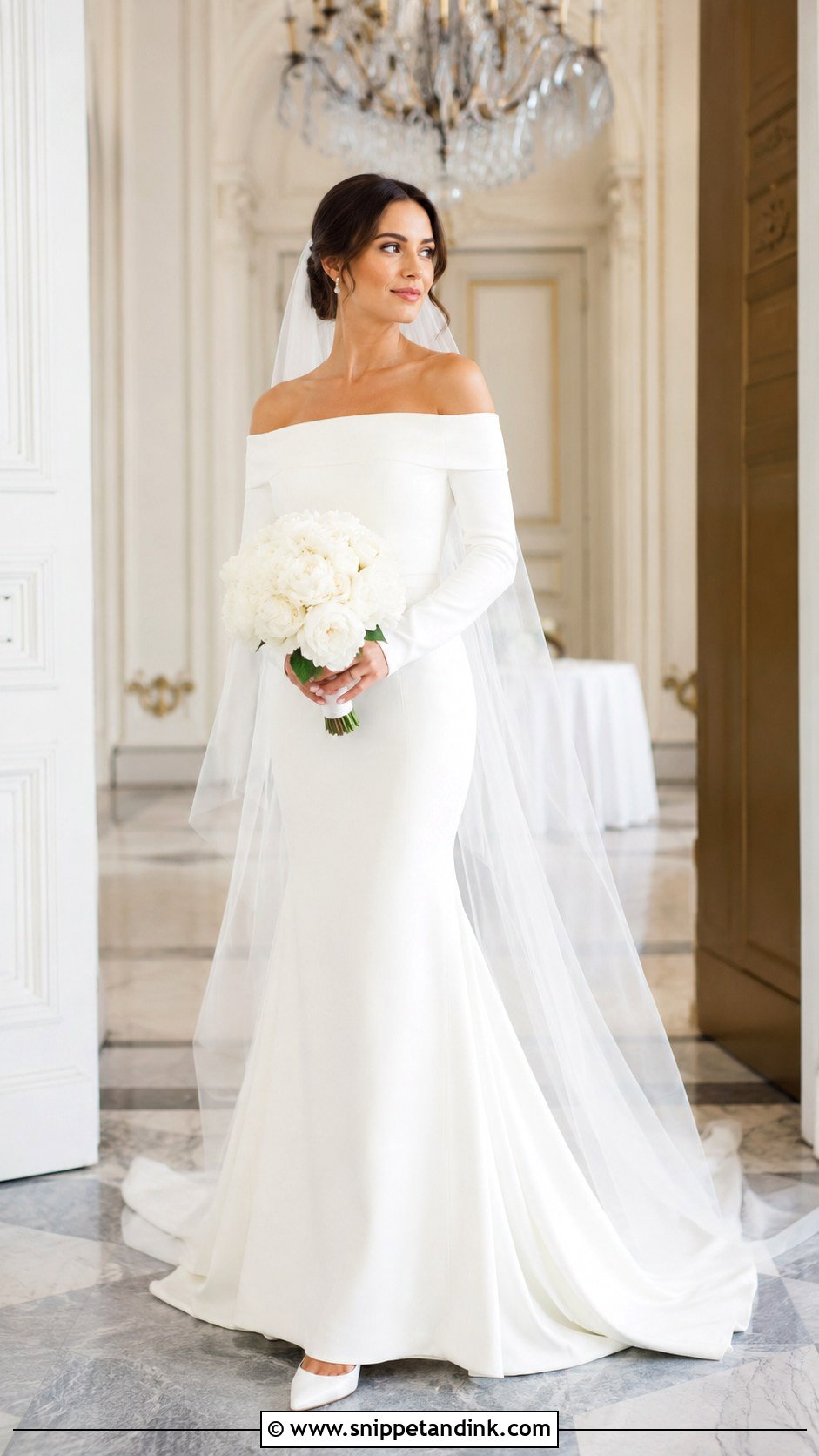 Off Shoulder Long Sleeve Wedding Dress - Snippet and Ink - 20 Classy Simple Long Sleeve Wedding Dress Ideas
