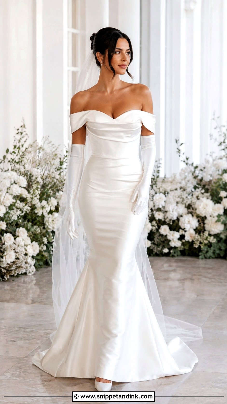 Off Shoulder Mafia Wedding Dress - Snippet and Ink - 25 Mafia Wedding Dress Ideas