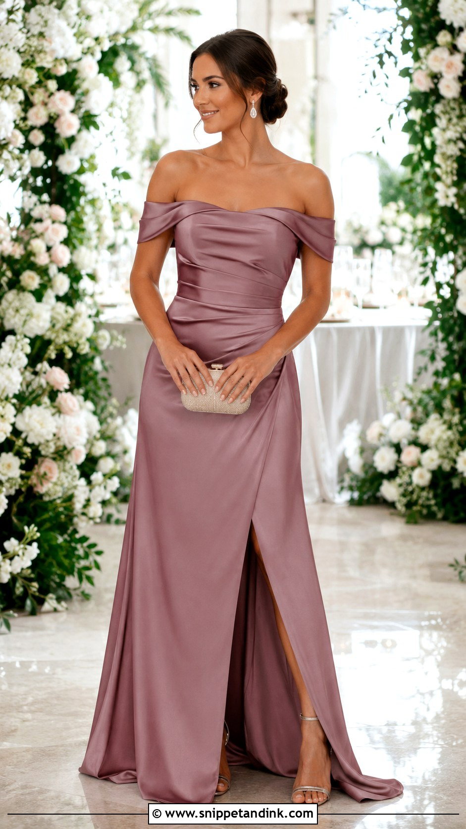 Off Shoulder Maid Of Honor Gown - Snippet and Ink - 25 Elegant Maid of Honor Gown Ideas