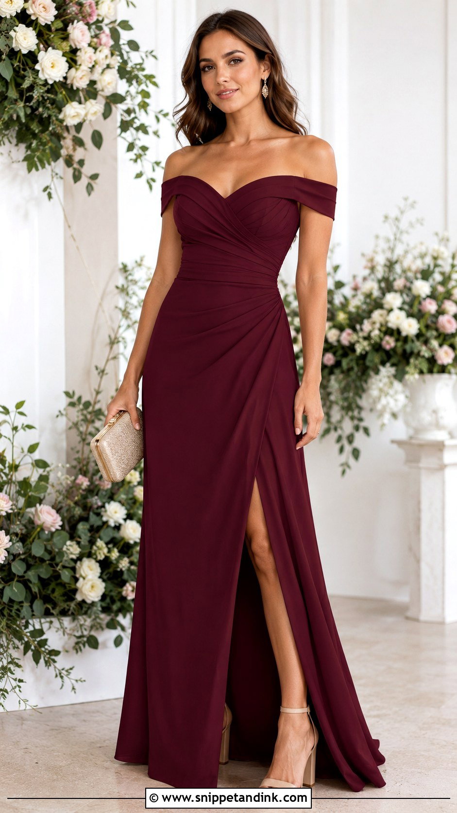 Off Shoulder Matron Of Honor Dress - Snippet and Ink - 25 Matron of Honor Dresses