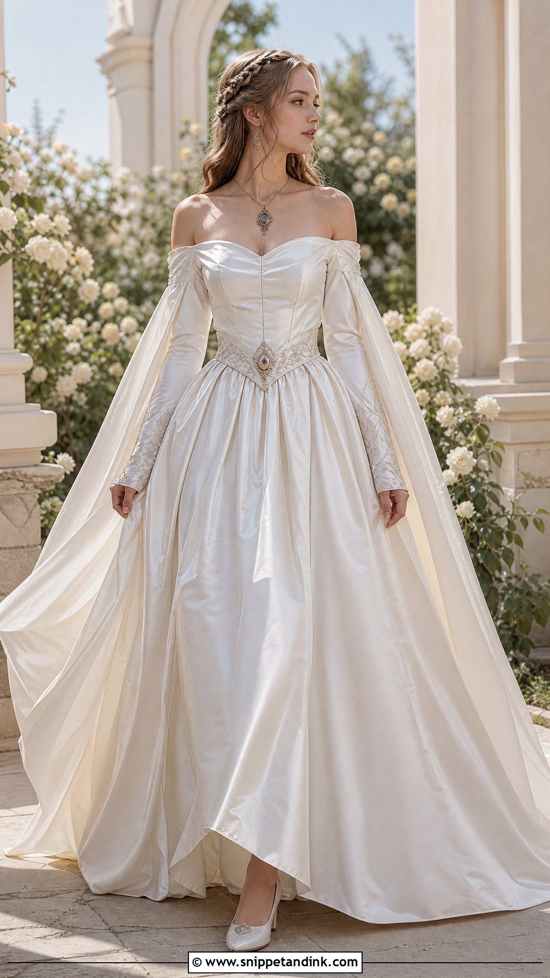 Off Shoulder Medieval Fantasy Wedding Dress - Snippet and Ink - 25 Medieval Fantasy Wedding Dress Ideas