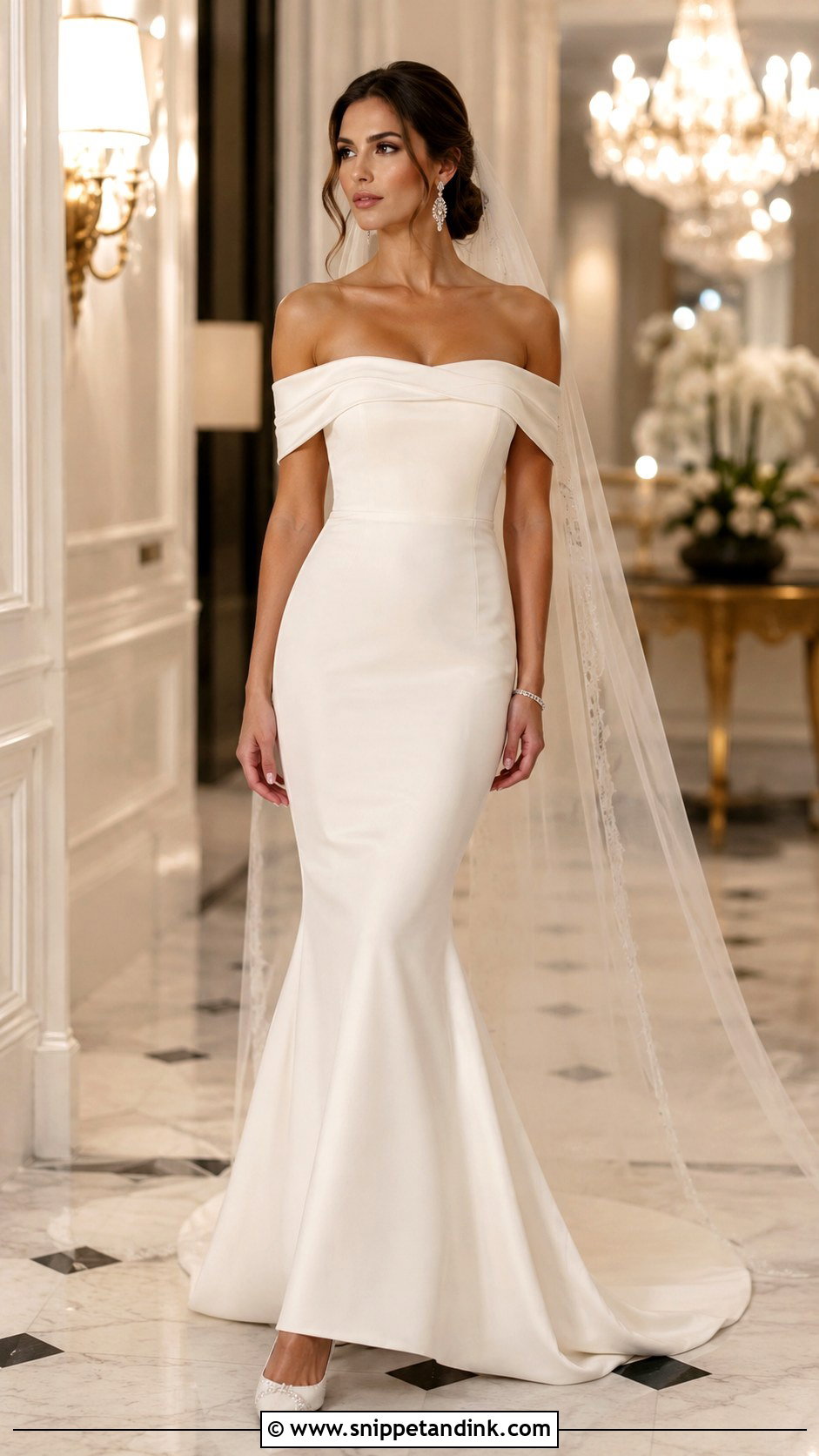 Off Shoulder Mermaid Bridal Gown - Snippet and Ink - 20 Bridal Clothes Ideas