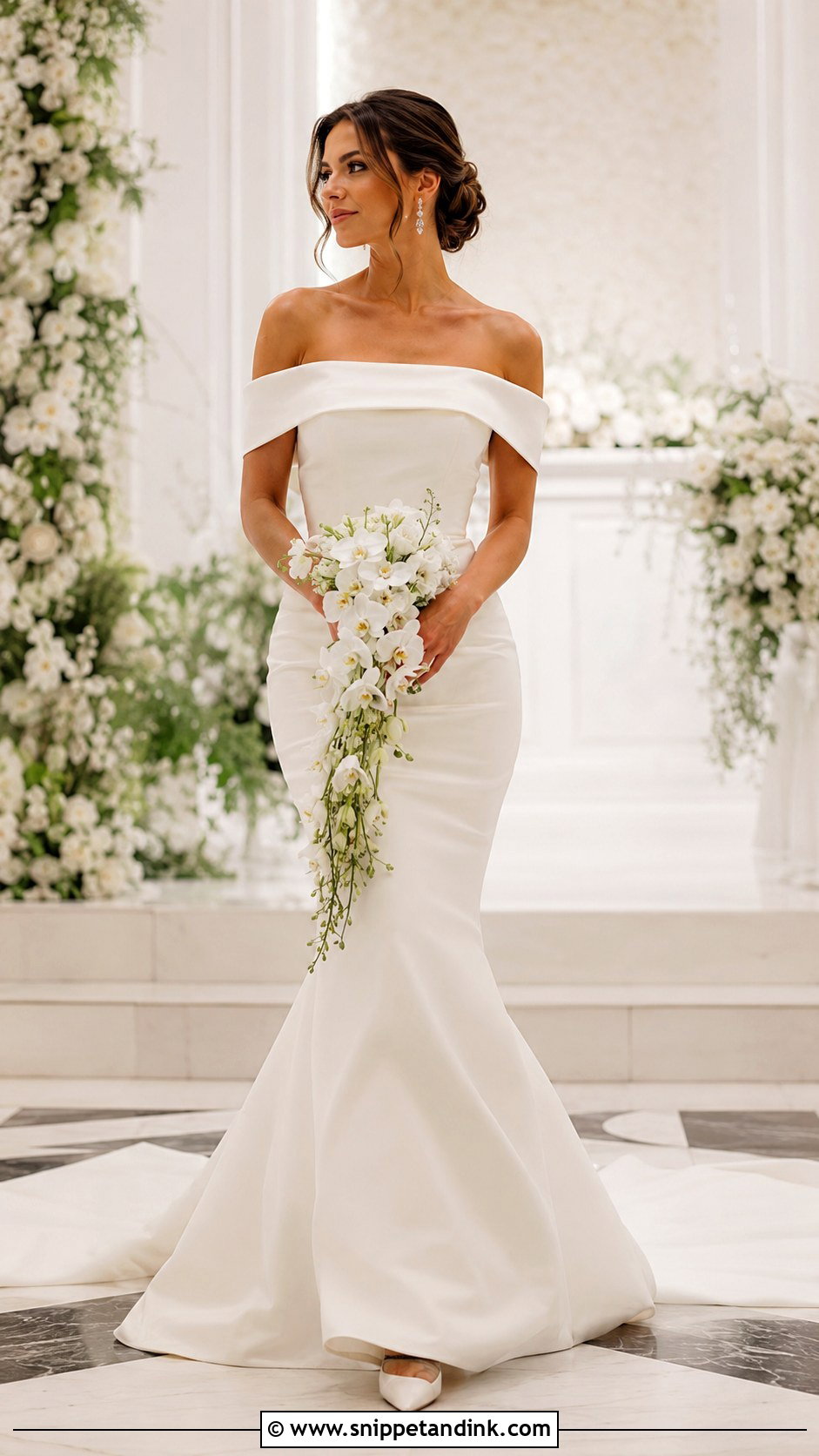 Off Shoulder Mermaid Bridal Wedding Outfit - Snippet and Ink - 20 Brides Wedding Outfits