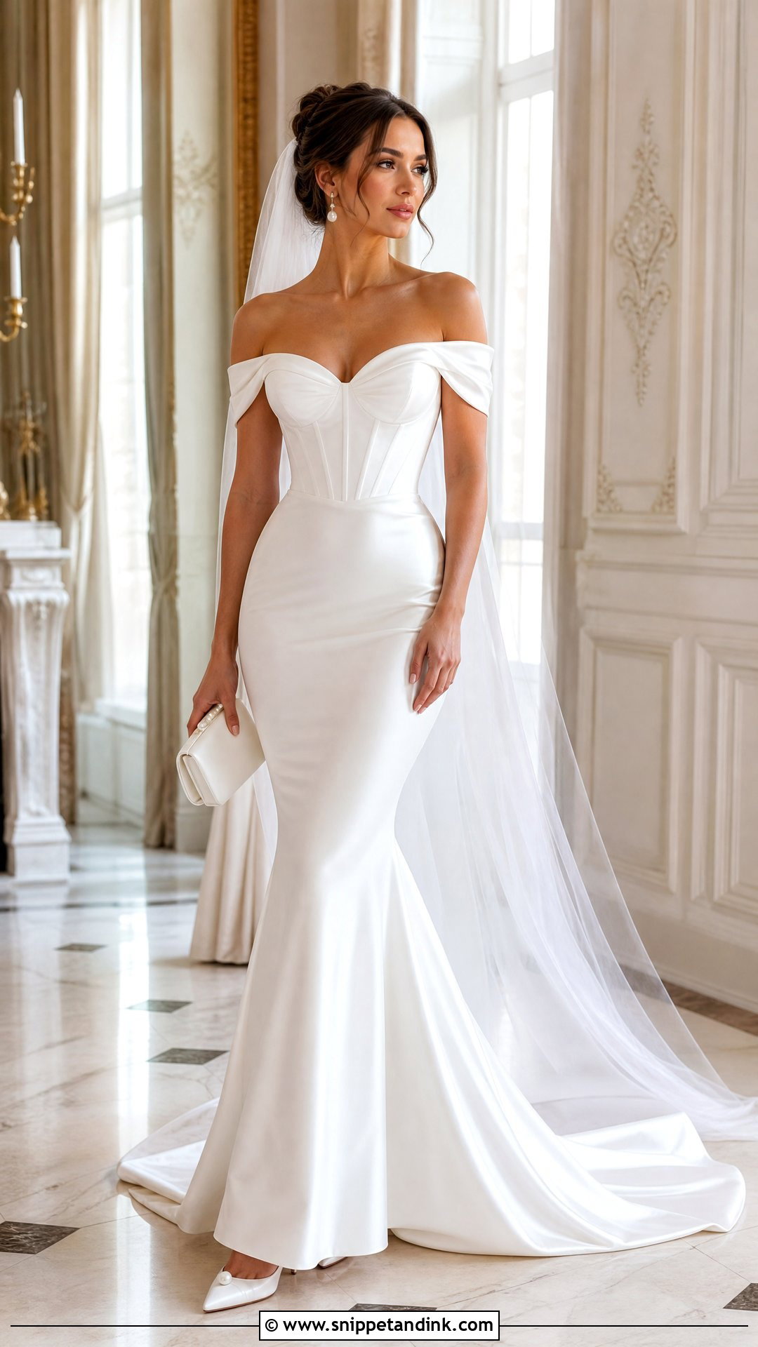 Off Shoulder Mermaid Tail Wedding Dress - Snippet and Ink - 20 Mermaid Tail Wedding Dress Ideas