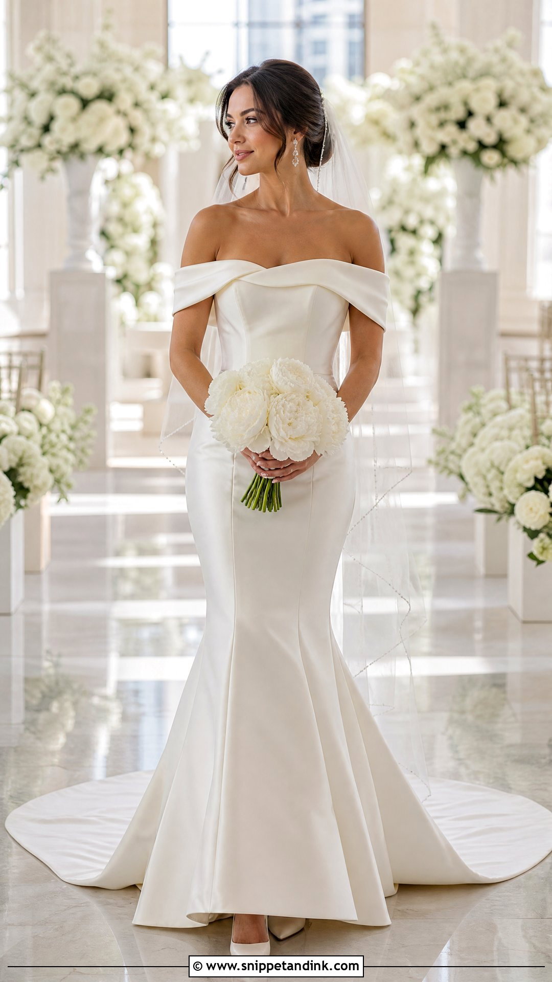 Off Shoulder Mermaid Wedding Dress - Snippet and Ink - 25 Mermaid Bride Dress Ideas