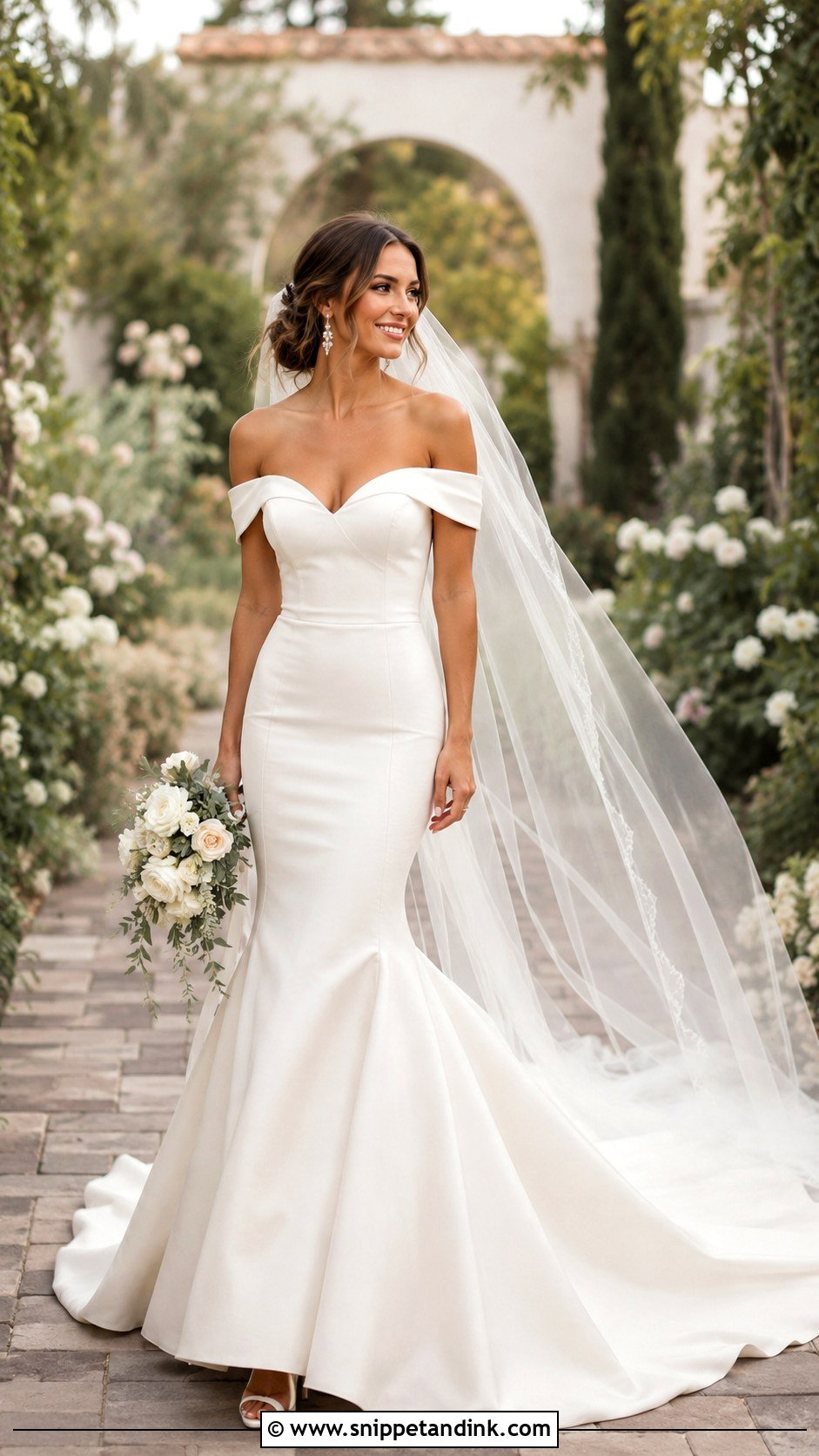 Off Shoulder Mermaid Wedding Dress - Snippet and Ink - 25 Mermaid Style Wedding Dress Ideas