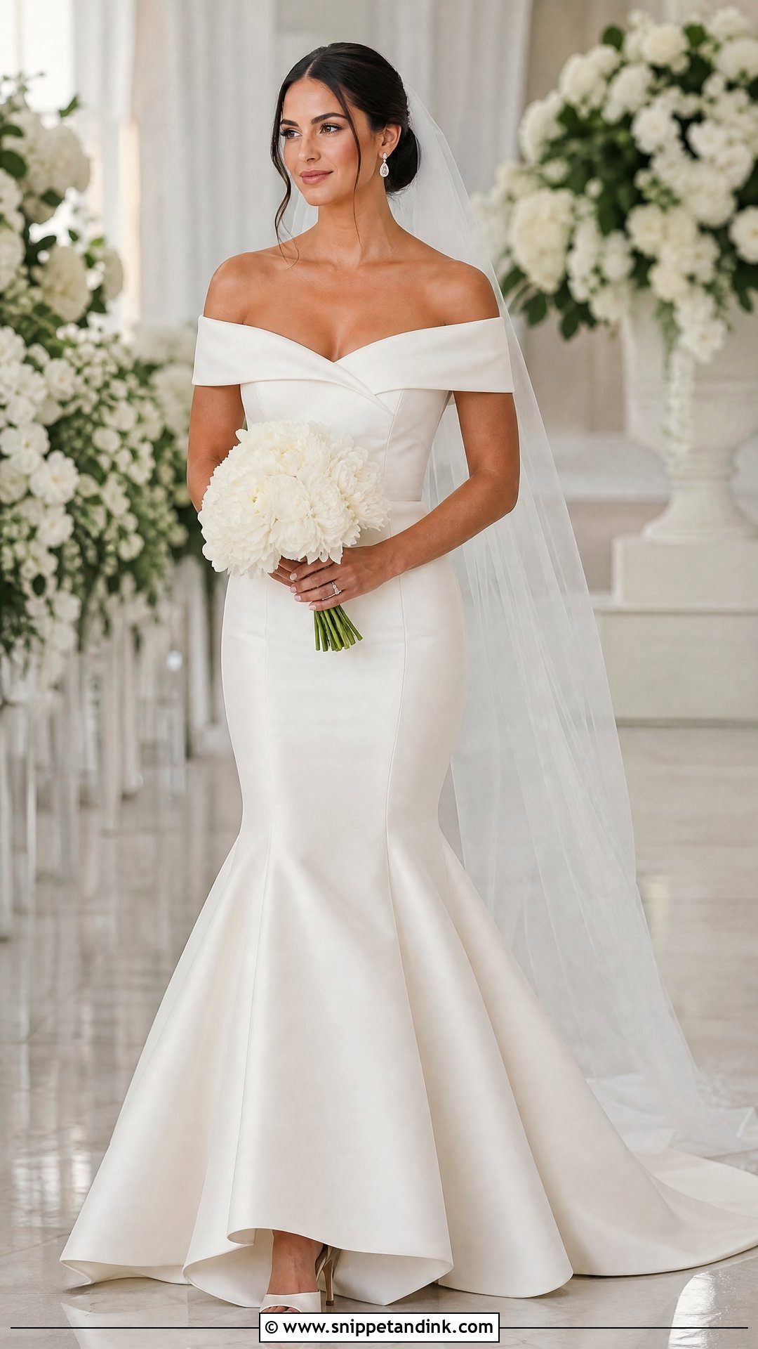 Off Shoulder Mermaid Wedding Dress - Snippet and Ink - 25 Simple Mermaid Wedding Dress Ideas