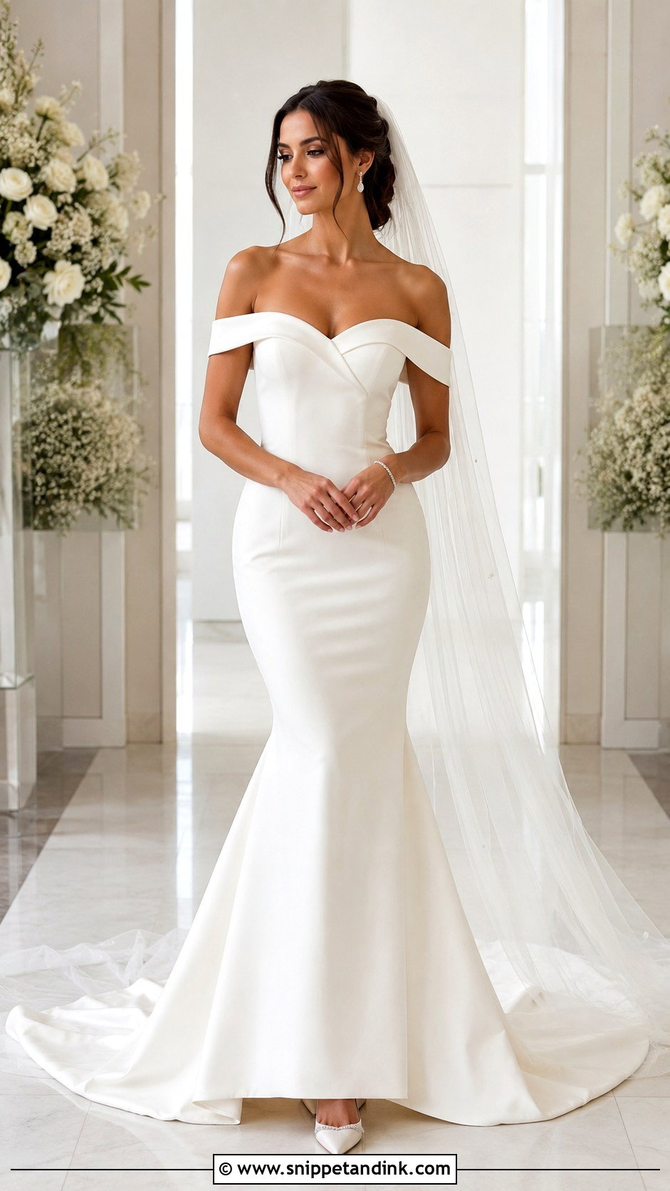 Off Shoulder Mermaid Wedding Dress - Snippet and Ink - 20 Brides Wedding Dress Ideas